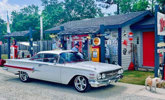 Denese M.'s photo of camping with pets at Retroville 1960s-70 Drive In Movie/TV Themed RV Park near Panama City Beach, FL