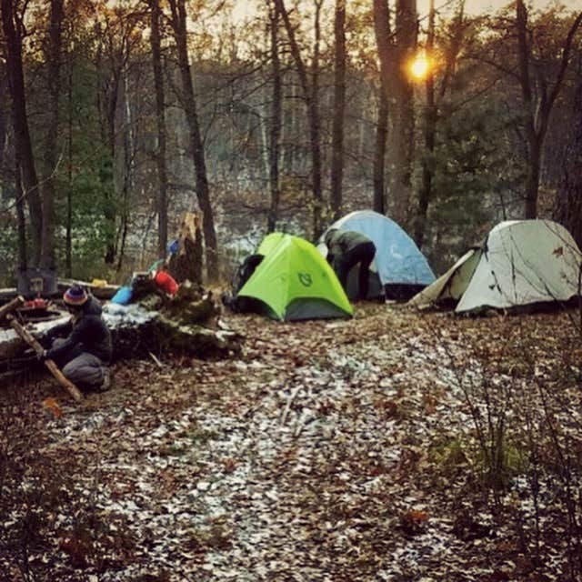 Kate K.'s photo of tent camping at Hoist/Reid Lake Areas near Gaylord, MI