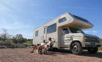 Caylee H.'s photo of camping with pets at Wanderer's Rest RV Parking near Seligman, AZ