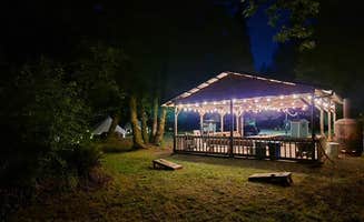 Jill W.'s photo of glamping accommodations at Creekside Retreat at Triangle Lake near Logsden, OR