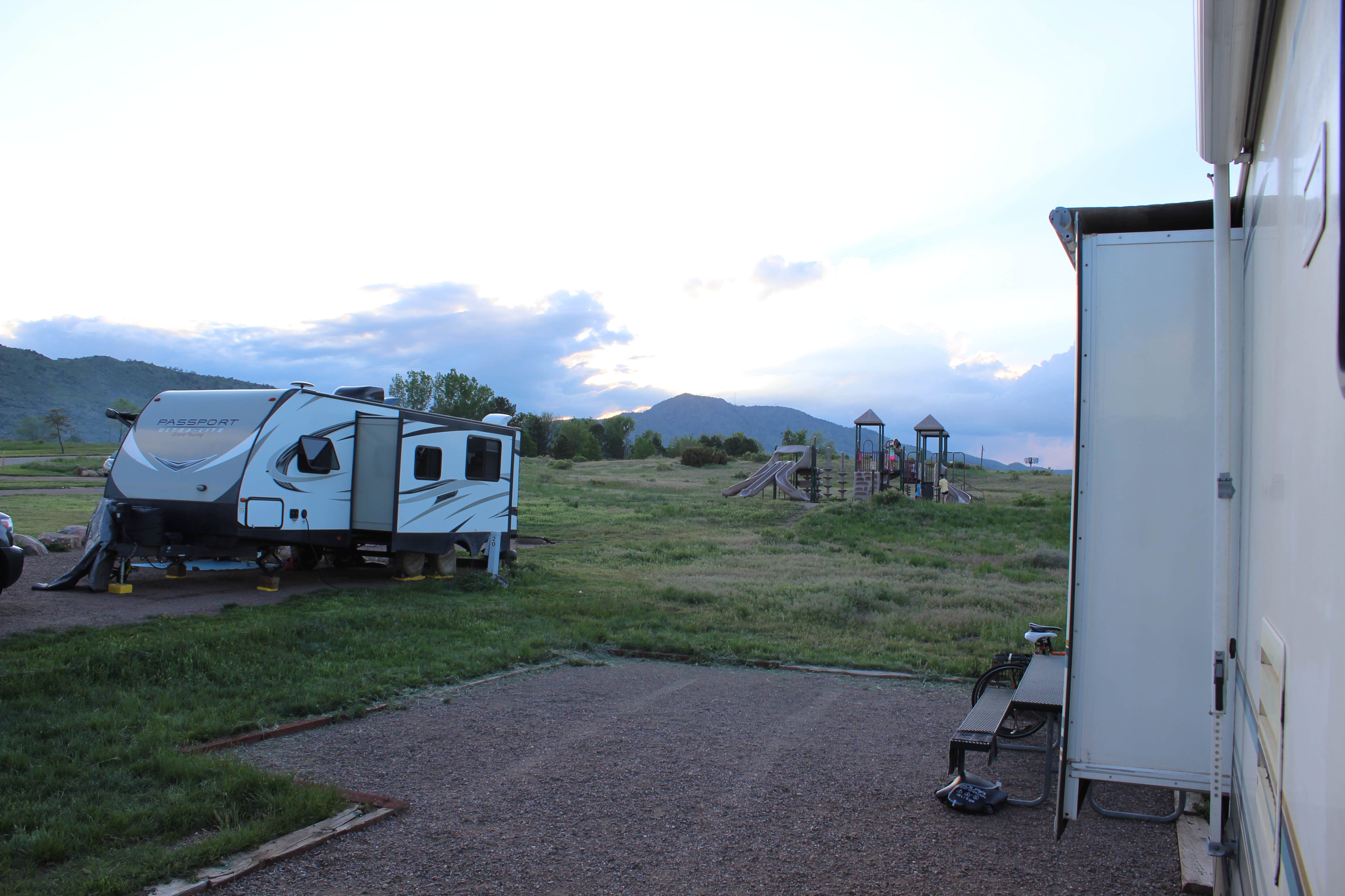 Bounding Around's photo of rv camping at Indian Paintbrush Campground—Bear Creek Lake Park near Idledale, CO