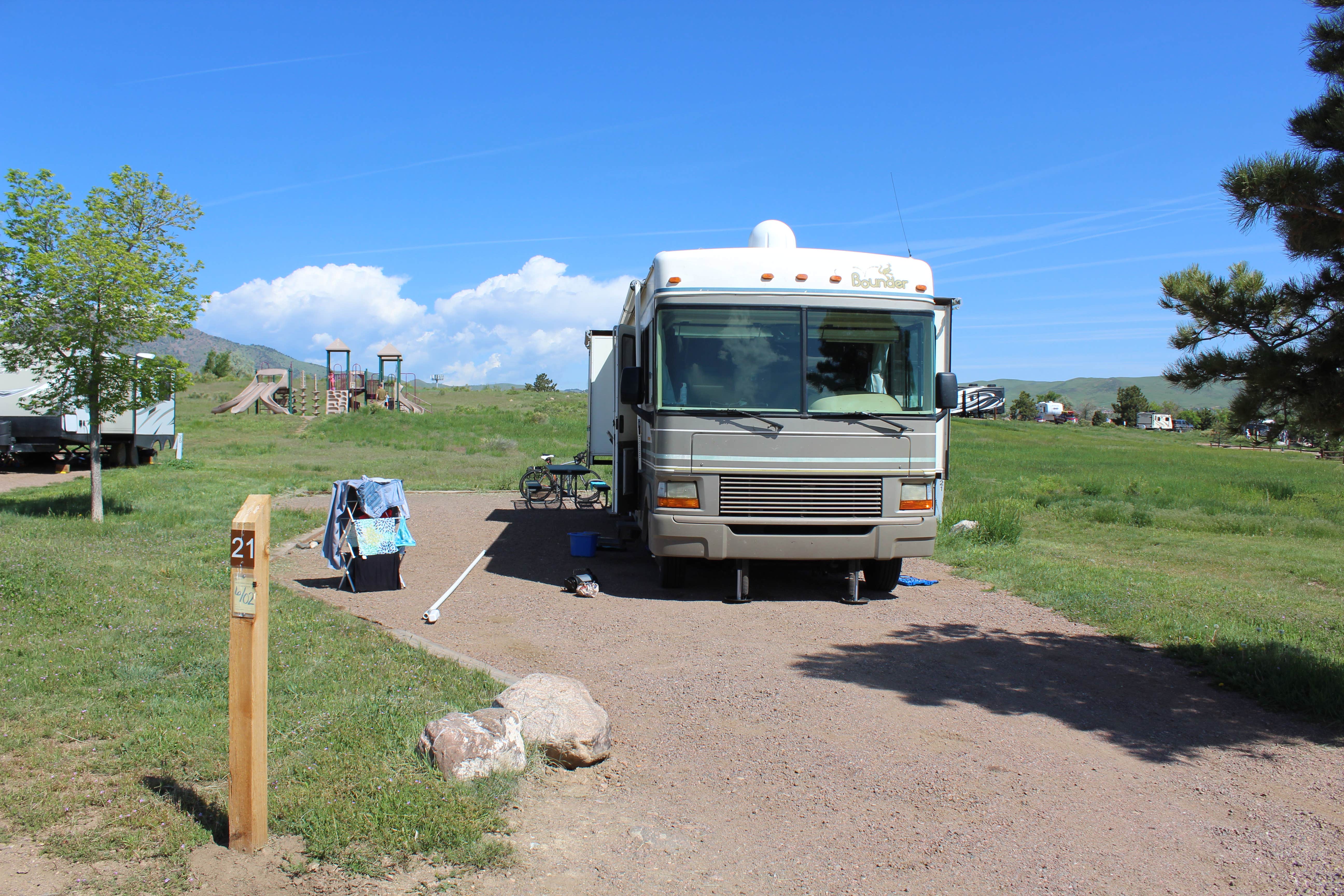 Bounding Around's photo of rv camping at Indian Paintbrush Campground—Bear Creek Lake Park near Littleton, CO