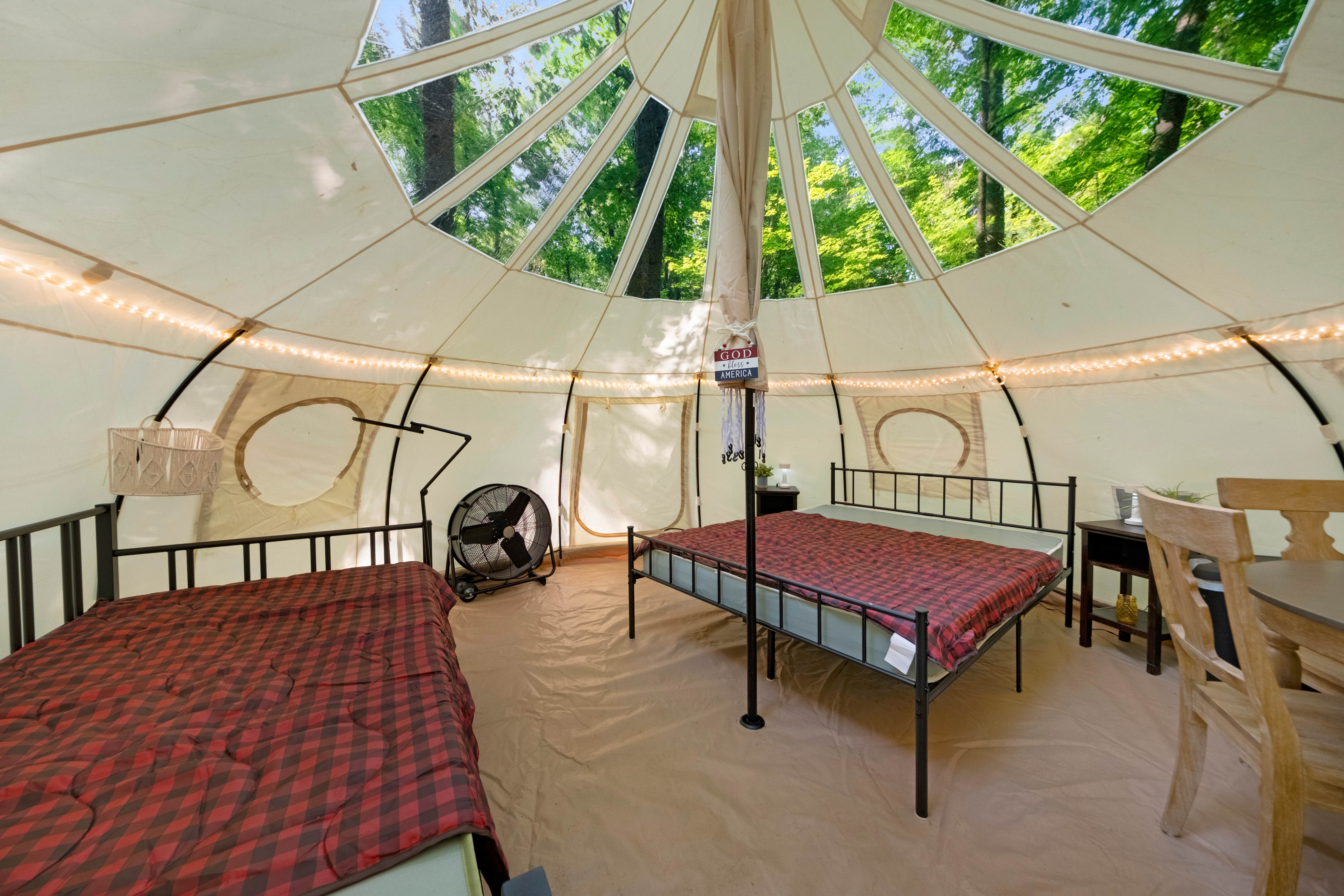 Tim S.'s photo of glamping accommodations at The Firefly Nest near Upland, IN
