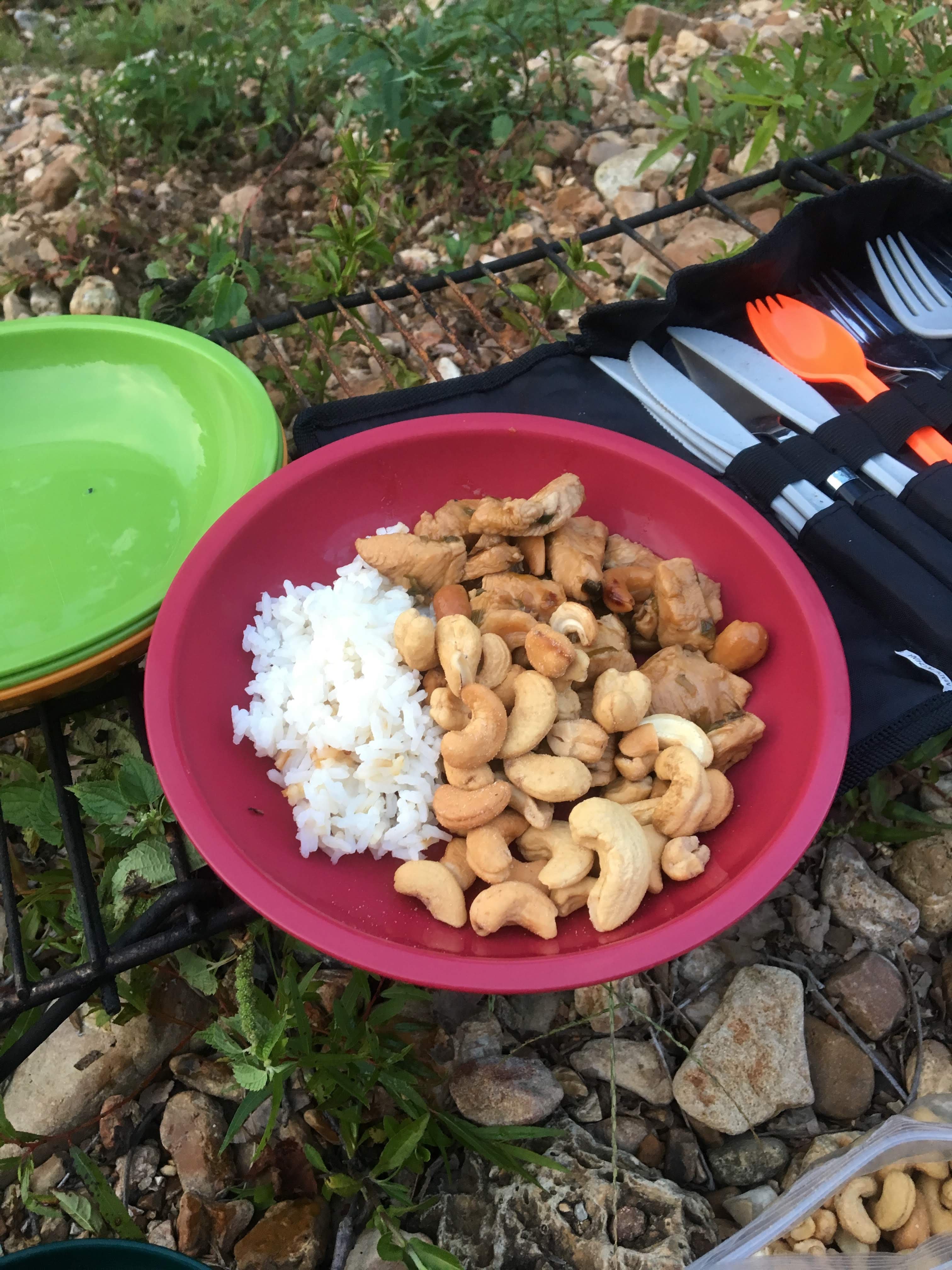 Cashew chicken from scratch right on the river!
