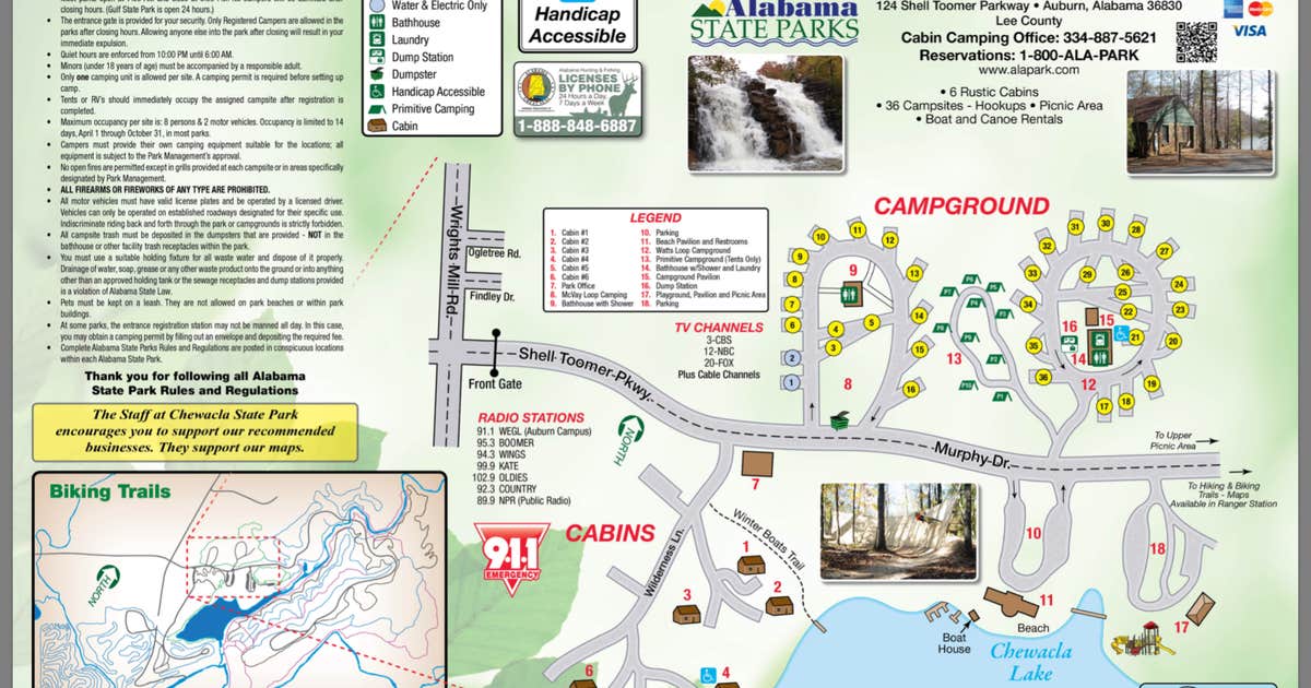 Review Of Chewacla The Dyrt Chewacla State Park Map