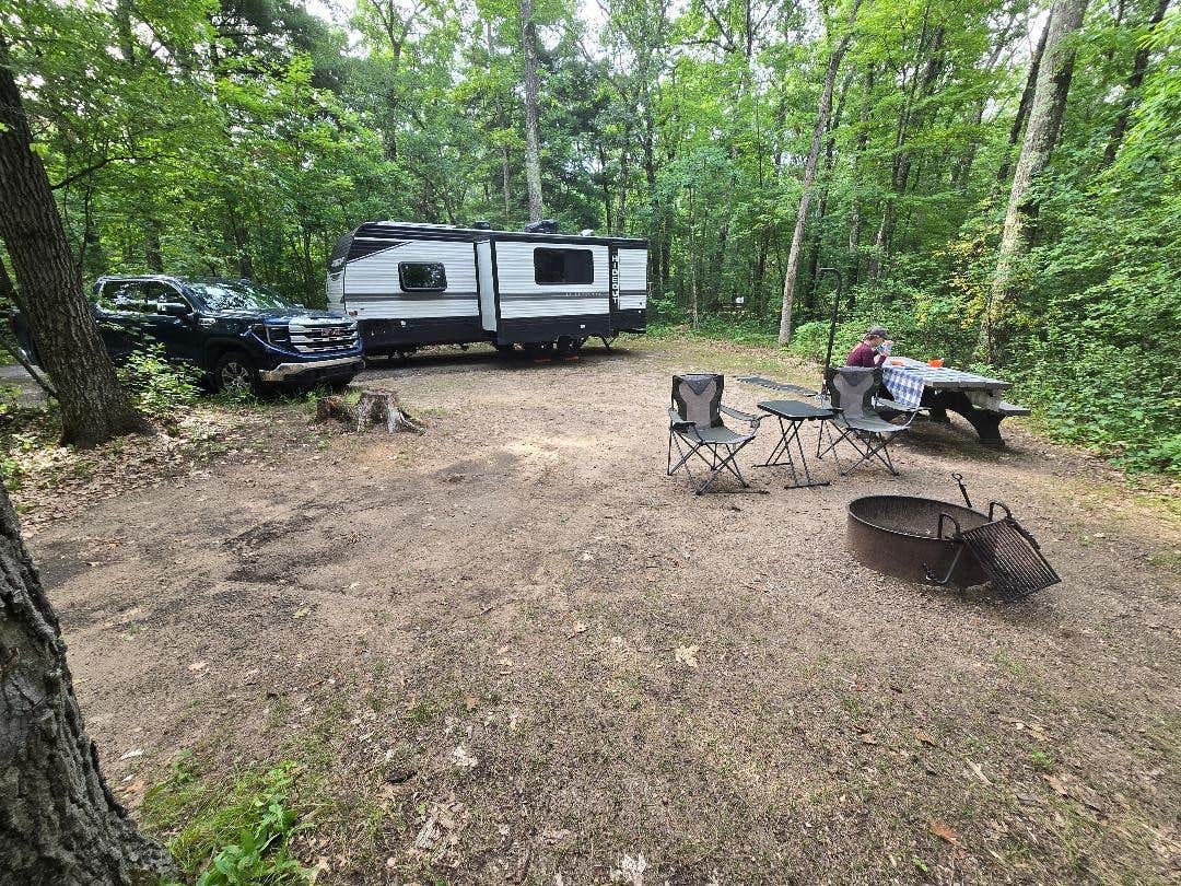 Don B.'s photo of glamping accommodations at Sand Lake Campground — Manistee National Forest near Maple City, MI