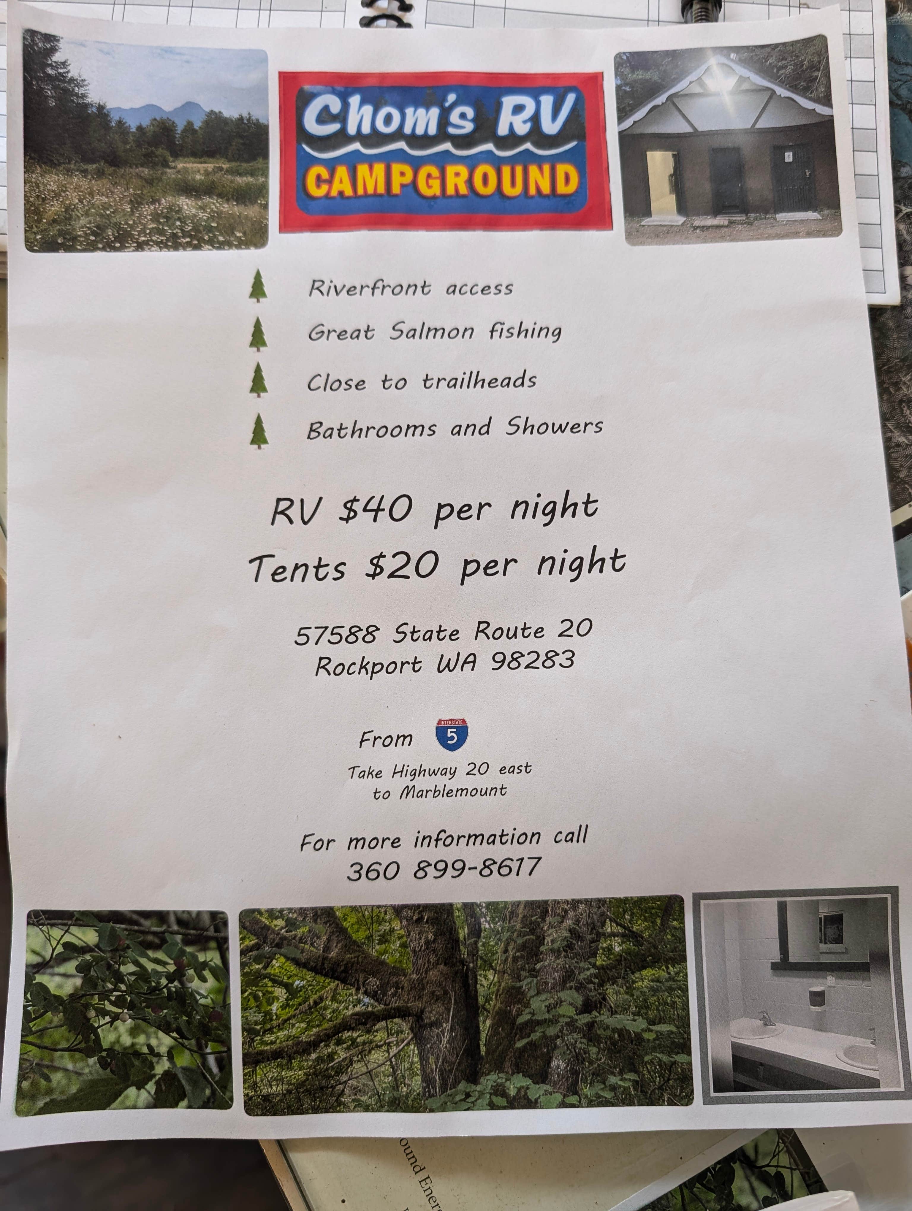 Camper-submitted photo at Chom's RV Campground near Concrete, WA