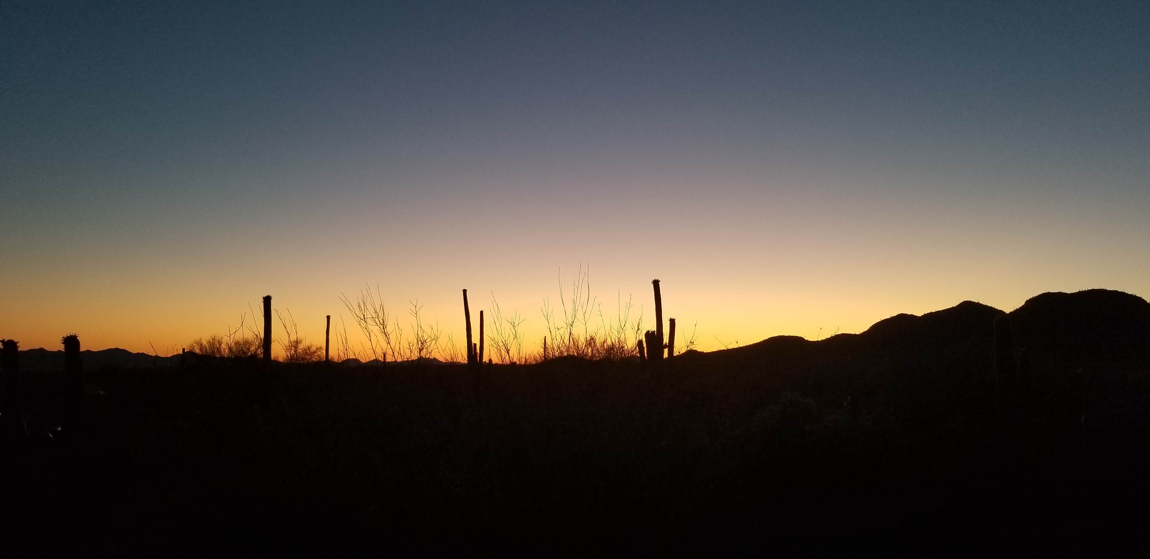 The amazing sunset from out campsite.