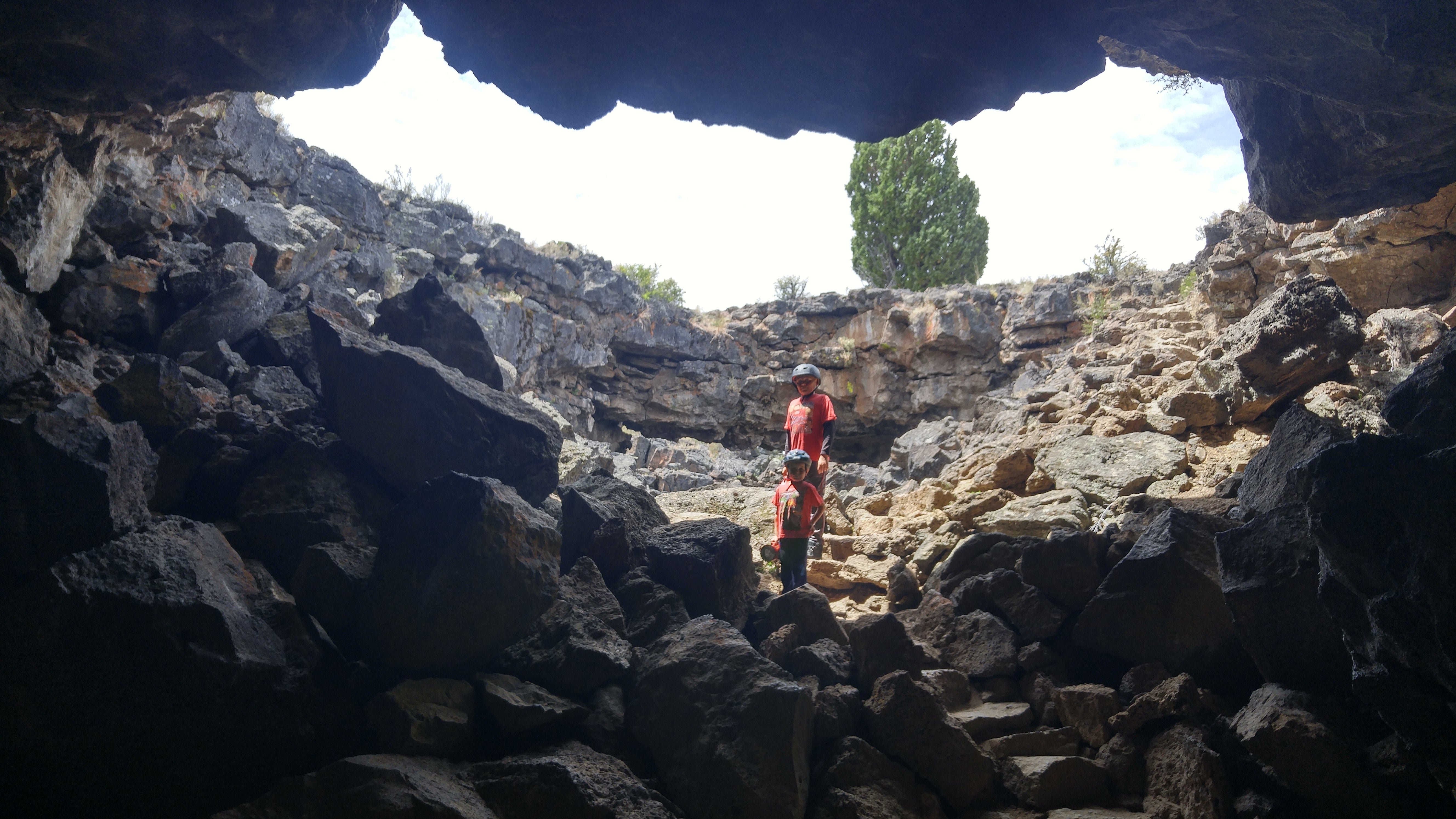 Fun cave exploring with the kids