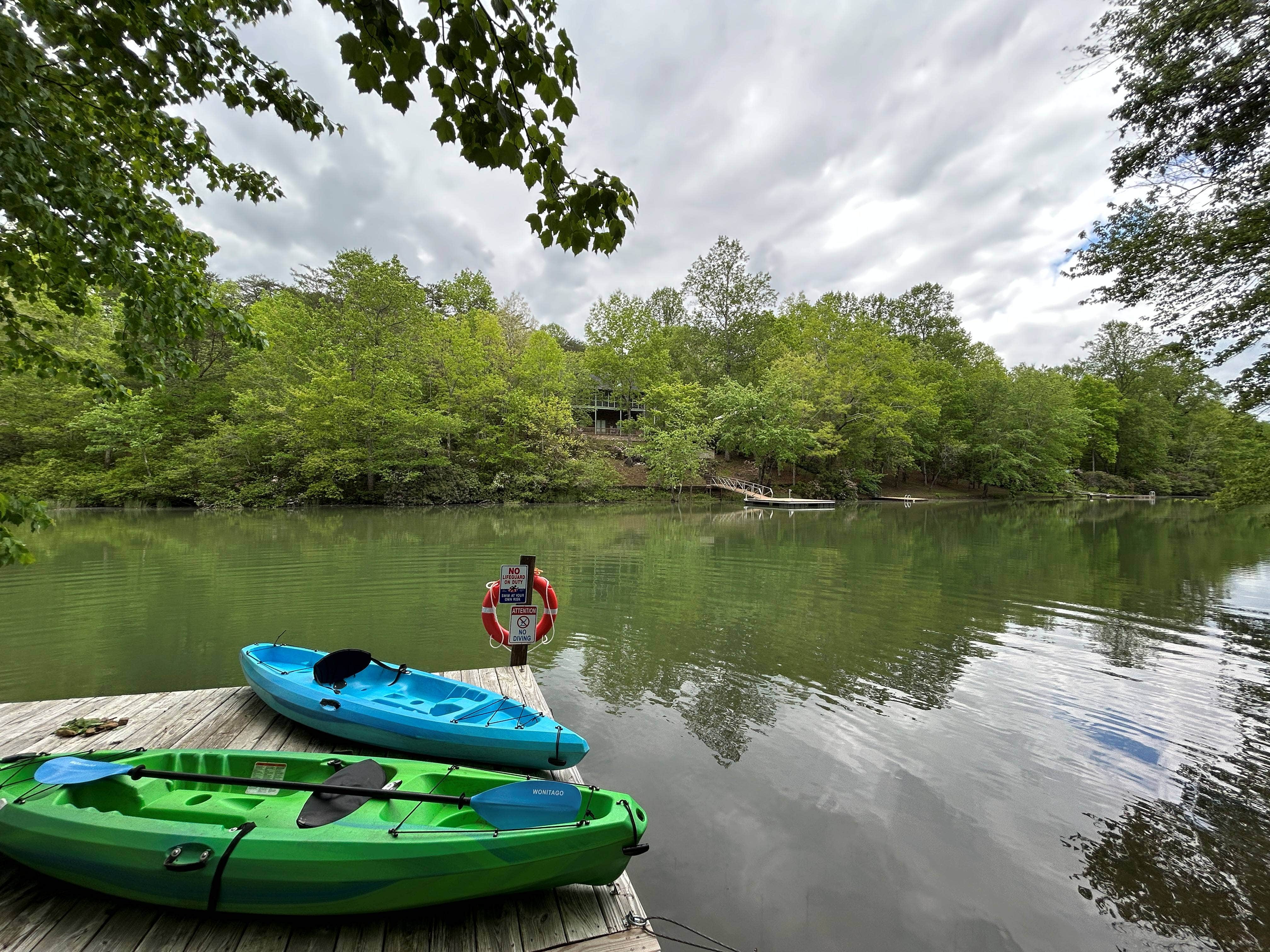 Camper submitted image from Lake Lahusage Camper: Dock & Kayaks - 1