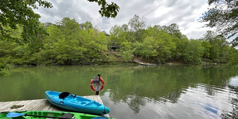 Camper submitted image from Lake Lahusage Camper: Dock & Kayaks