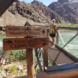 crossing suspension bridge over colorado river