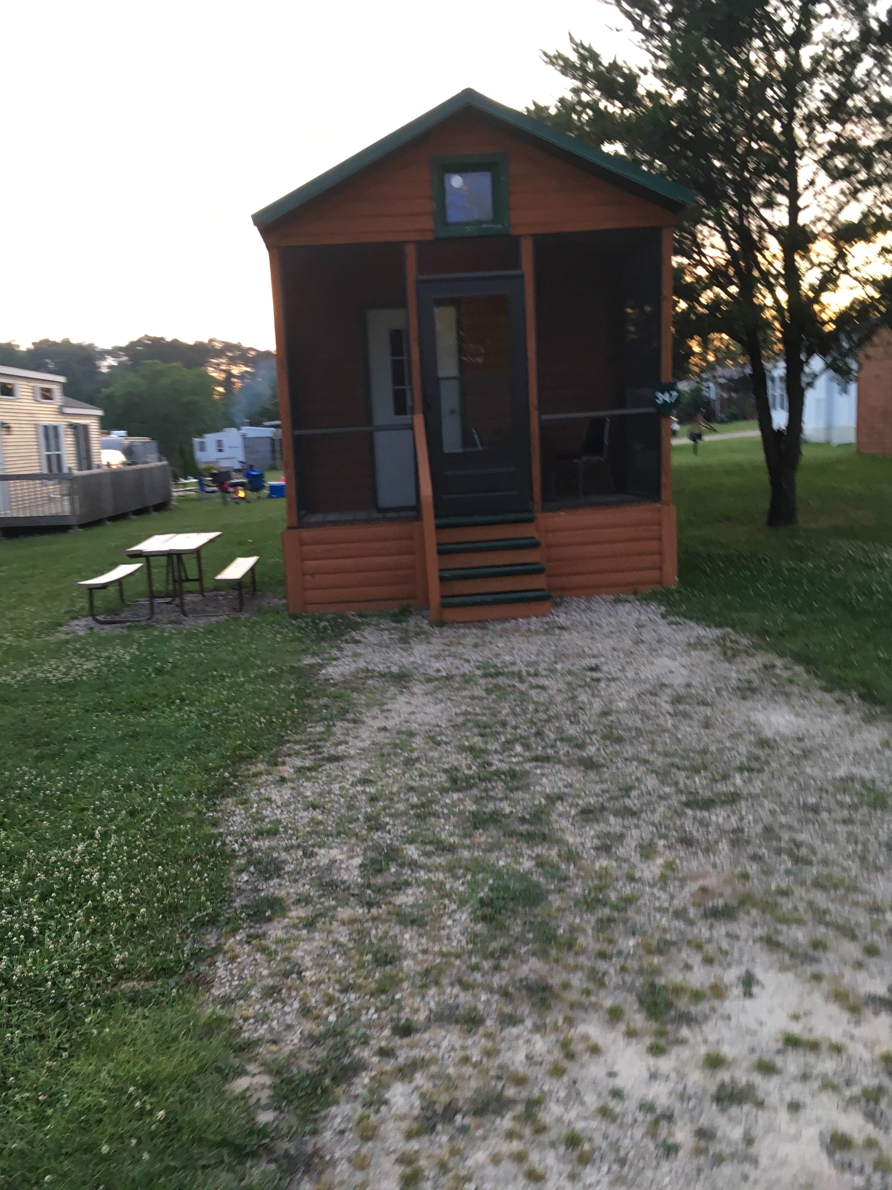 Olivia M.'s photo of a cabin at Arrowhead RV Campground near Lake Delton, WI