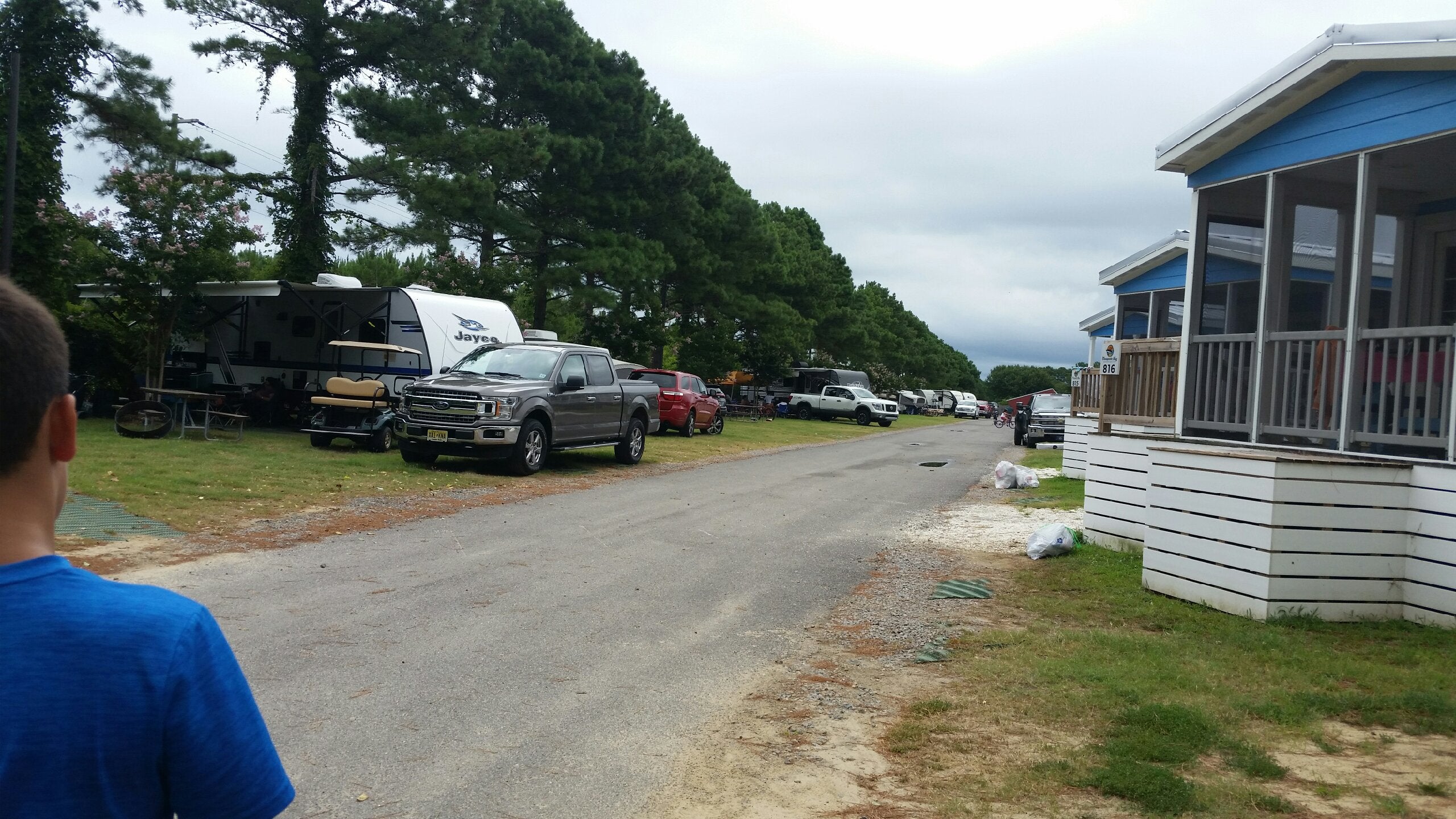 One of the aisles with campsites & cabins
