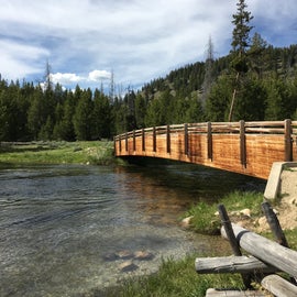 Cool bridge over the creek coming out of Little Redfish Lake