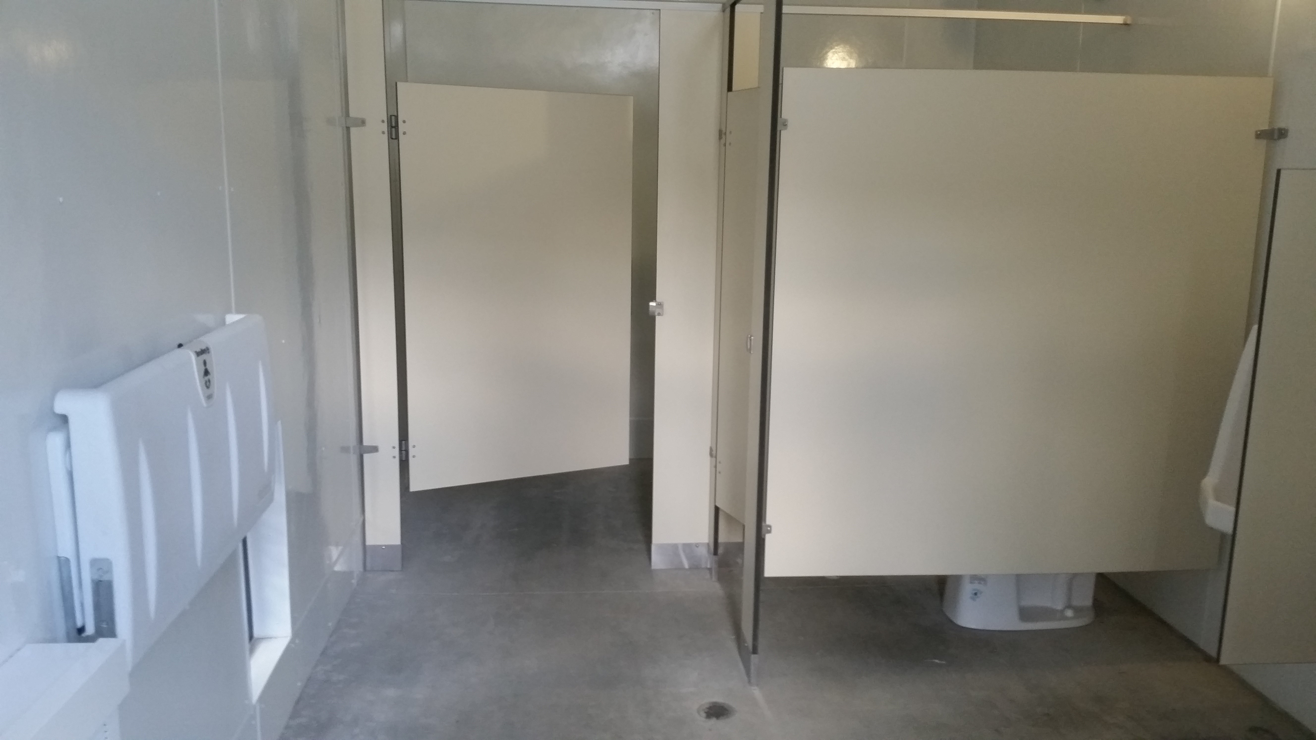 Clean stalls and baby changing station
