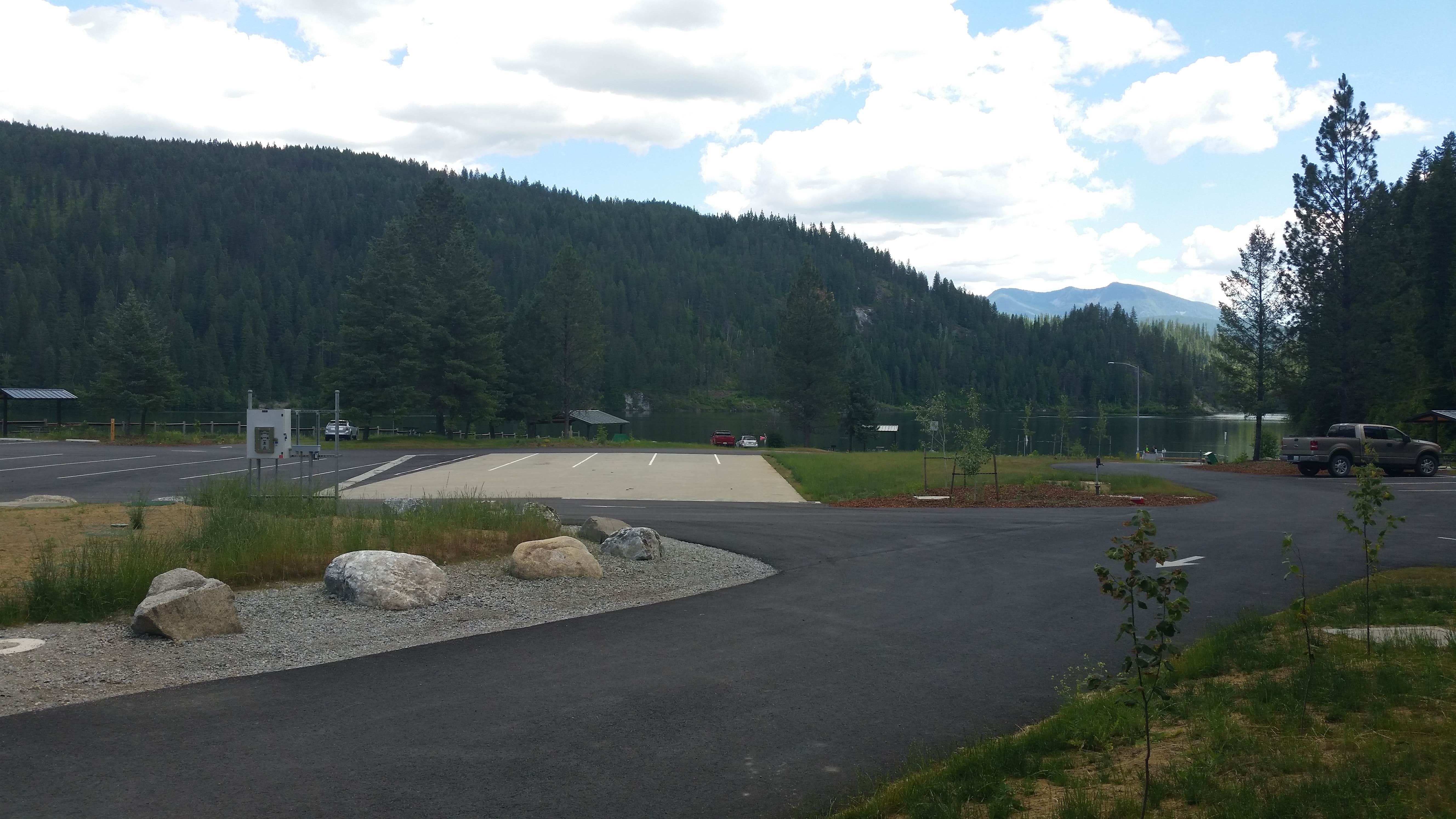 Parking lot by the boat launch
