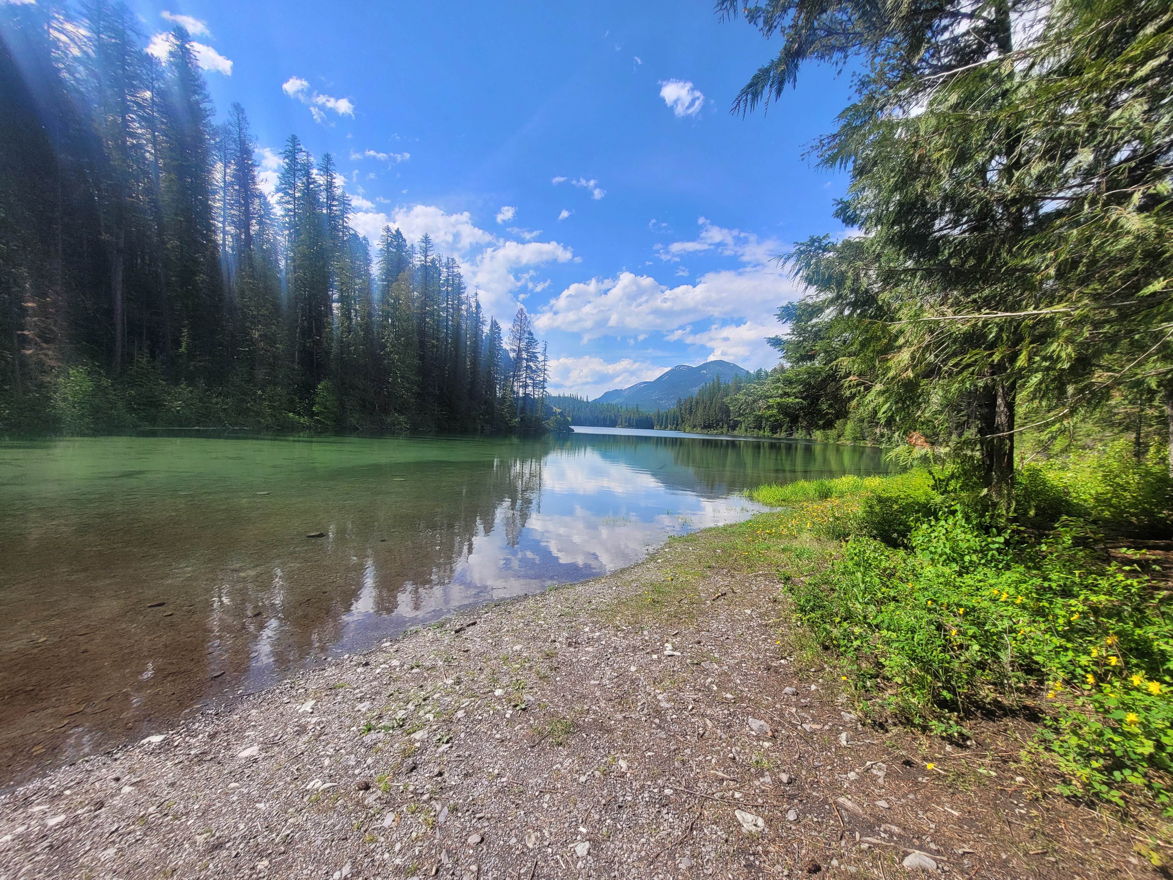 Devin W.'s photo of a dispersed camping area at Bull Lake near Olney, MT