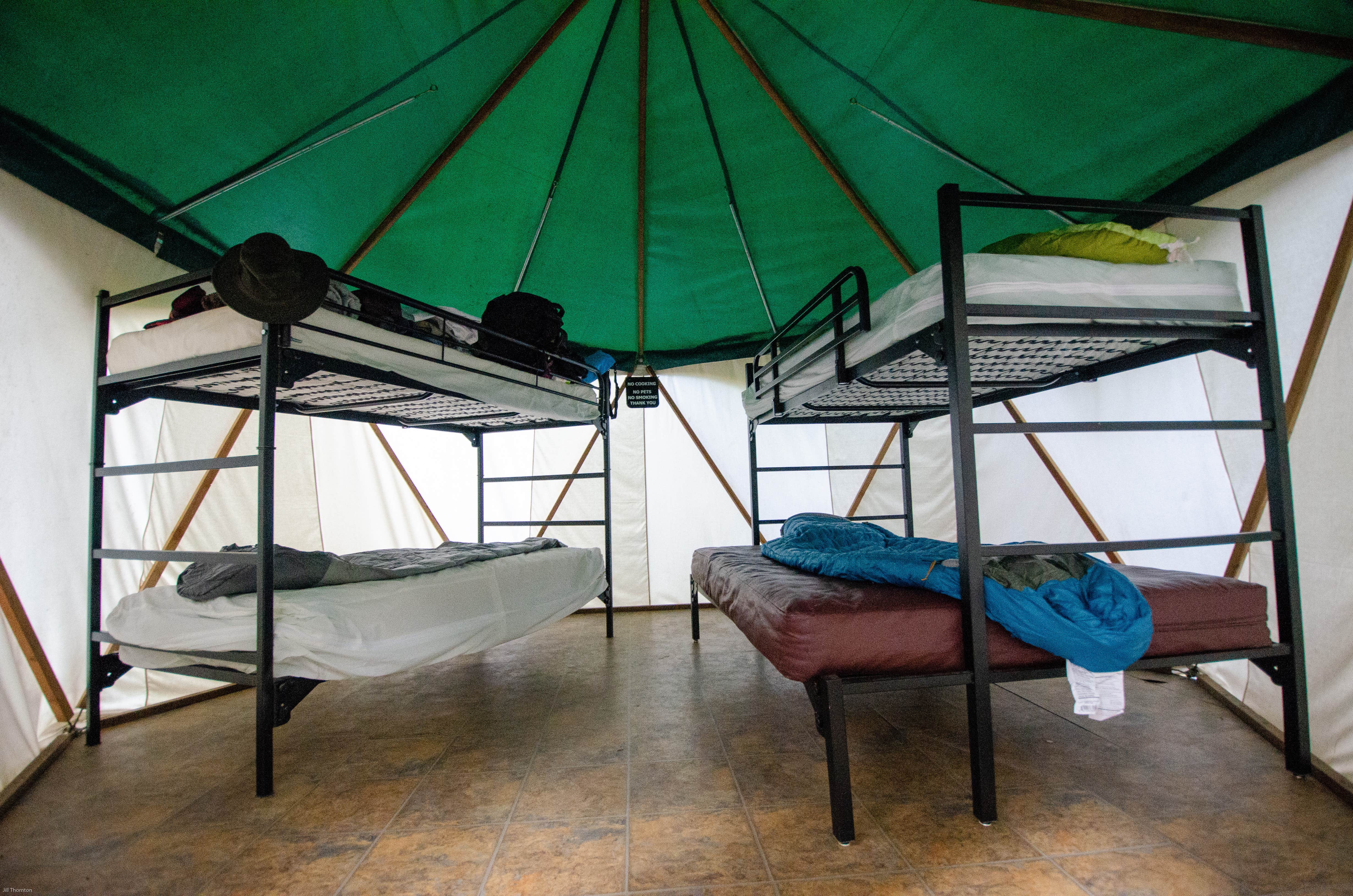 Jill T.'s photo of glamping accommodations at Promontory Park near North Bonneville, WA