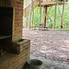 Tree house point covered grilling area