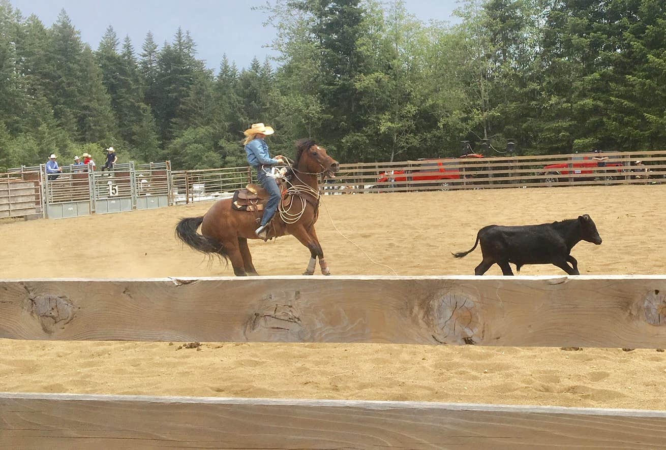 Ginger S.'s photo of camping with a horse at Panhandle Lake Camp near Orting, WA
