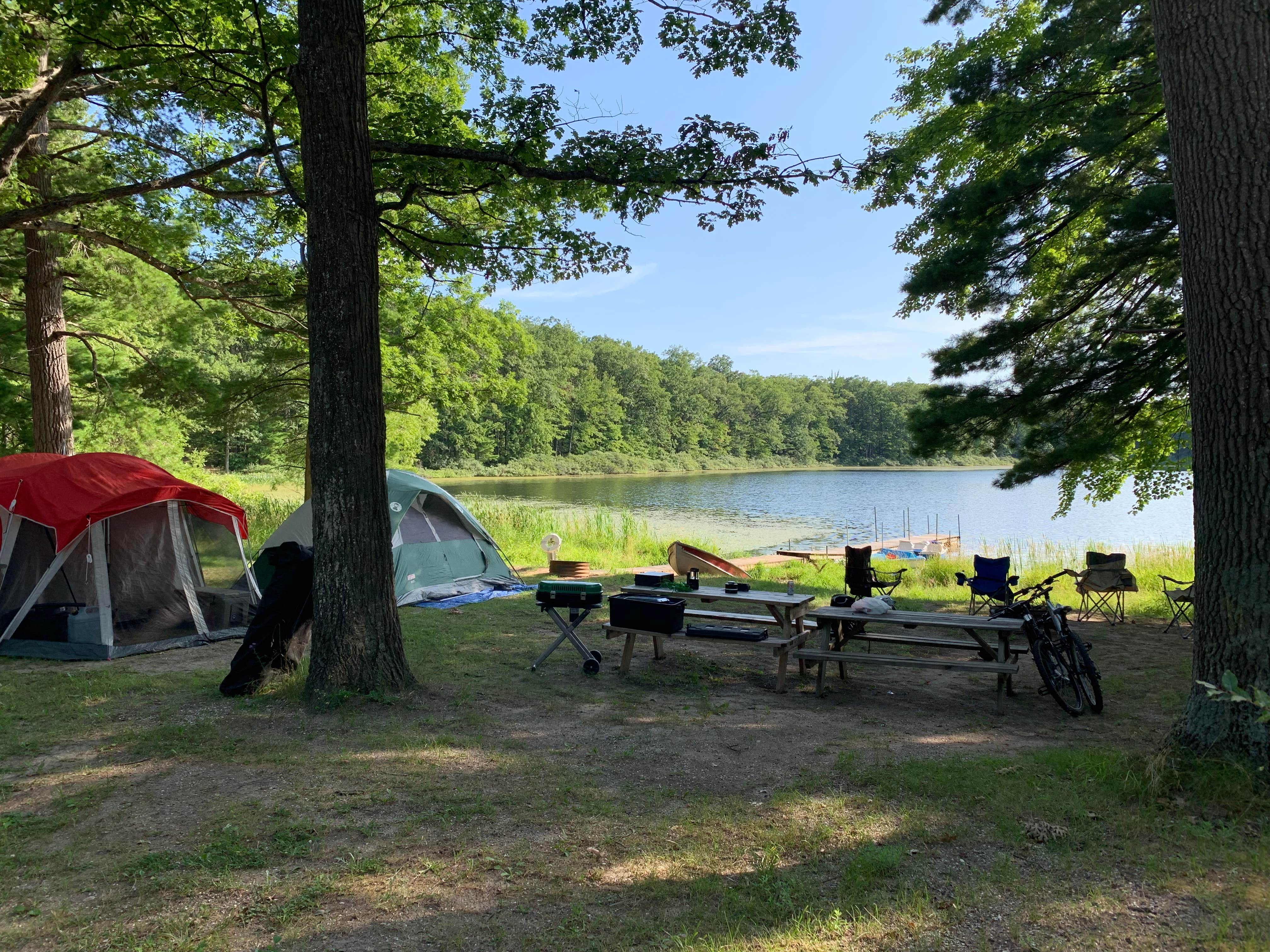 Jon M.'s photo of tent camping at Enchanted Pebawma Lake Campground near Pentwater, MI