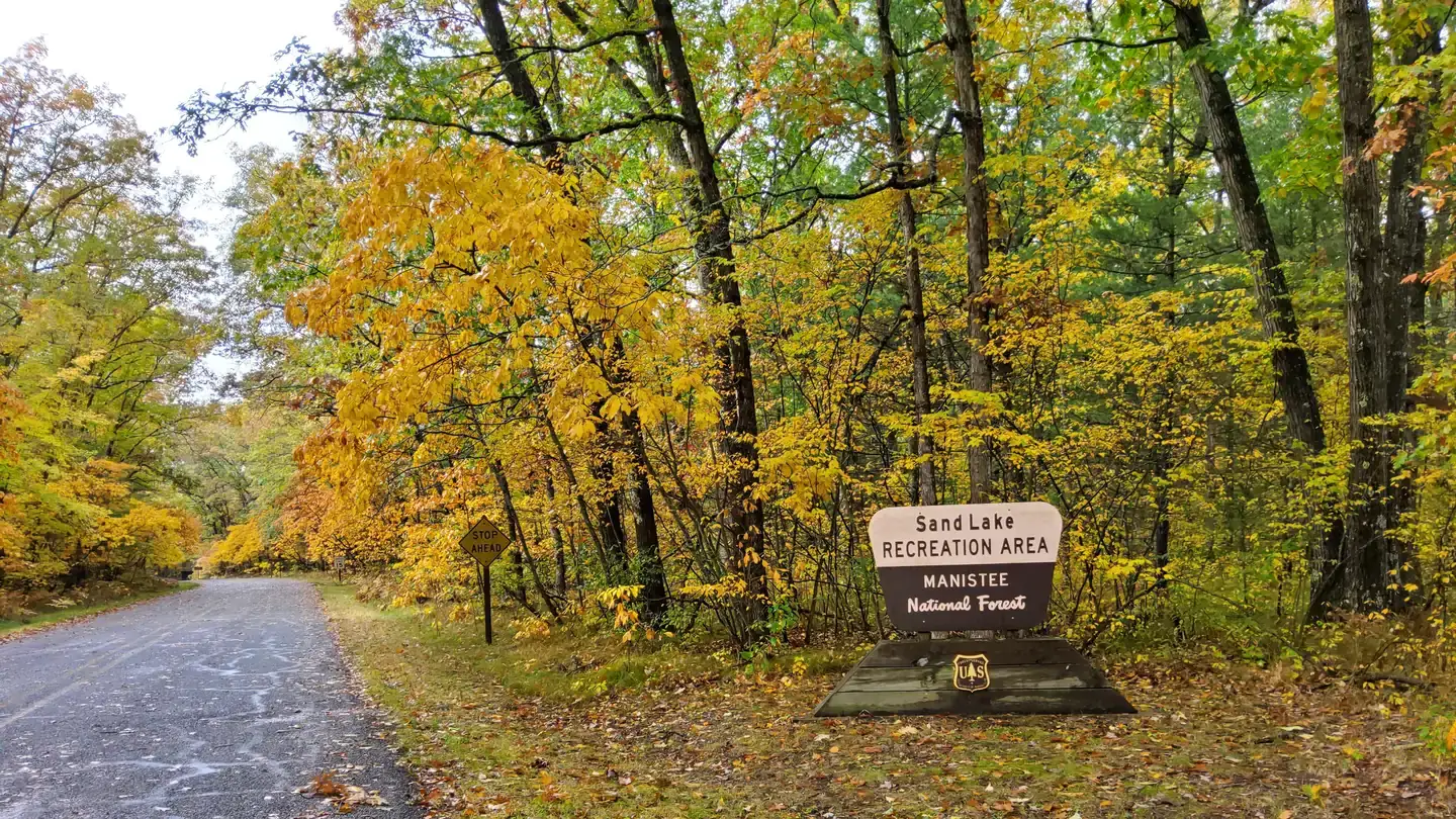 Camper-submitted photo at Sand Lake Campground — Manistee National Forest near Wellston, MI