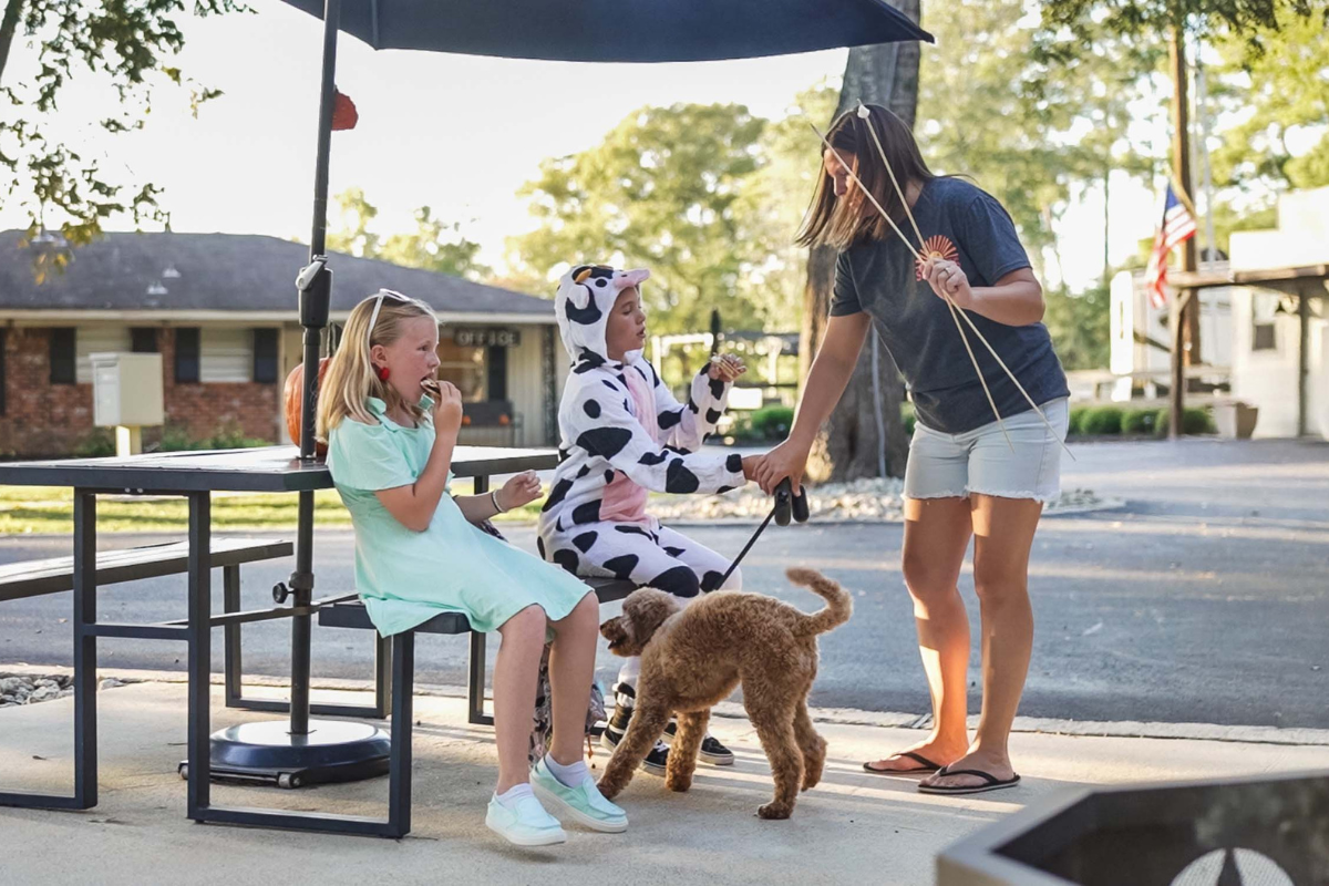 Julie S.'s photo of camping with pets at Majestic Pines RV Resort near Sam Houston National Forest