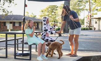 Julie S.'s photo of camping with pets at Majestic Pines RV Resort near Coldspring, TX