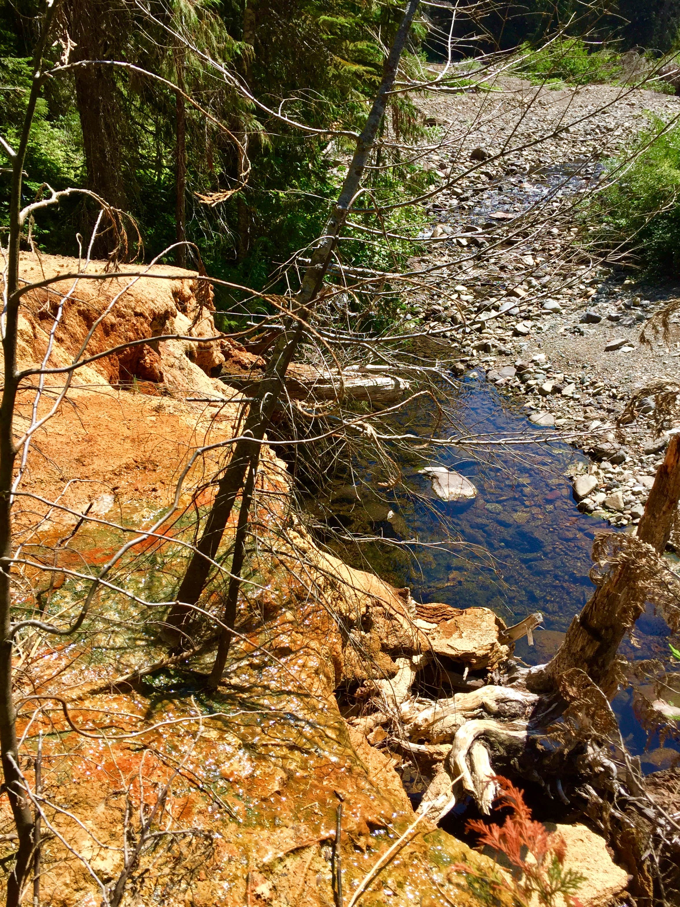The spring flowed into the river.