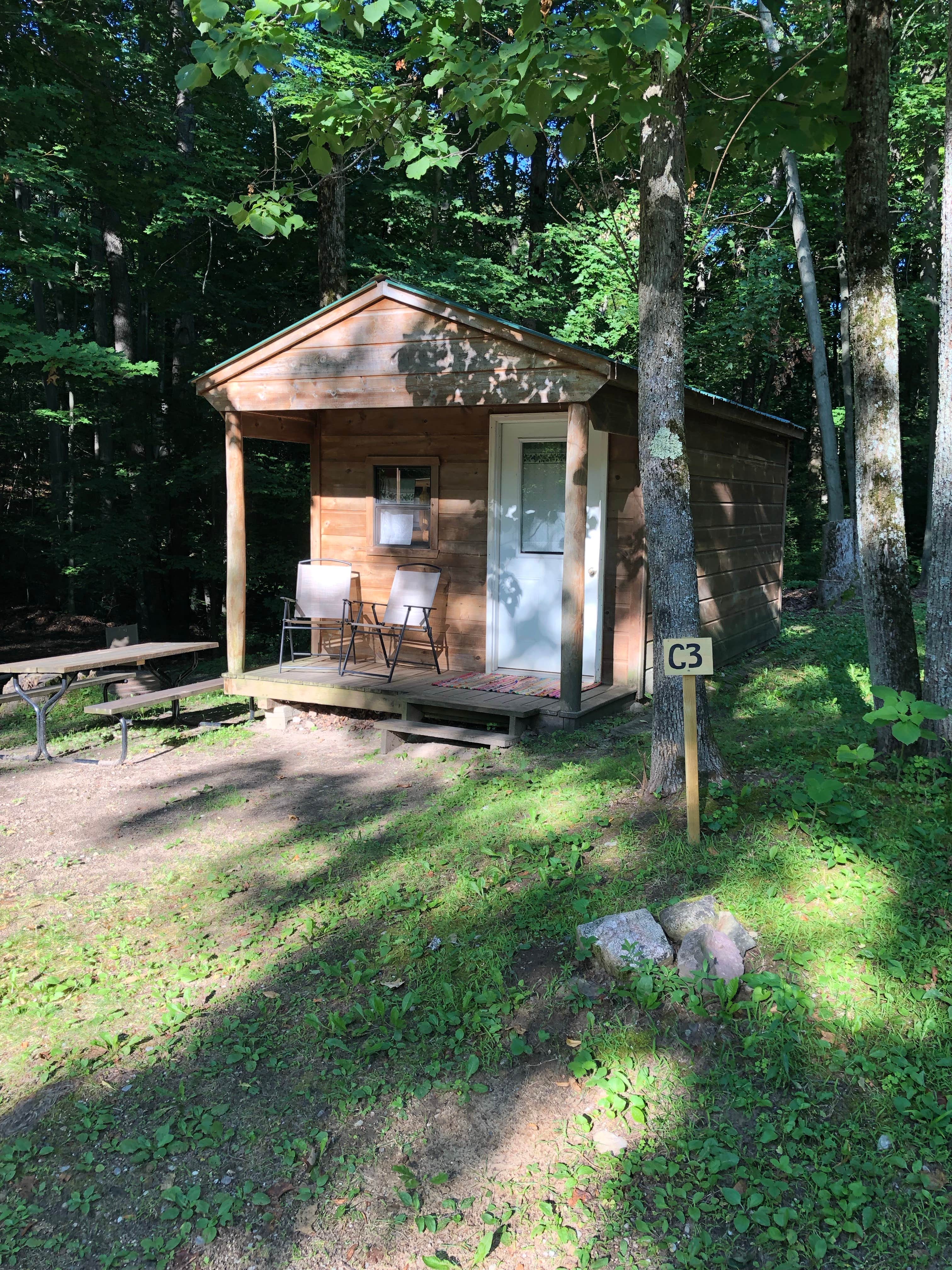 Bret J.'s photo of a cabin at Cadillac Woods Campground near Remus, MI