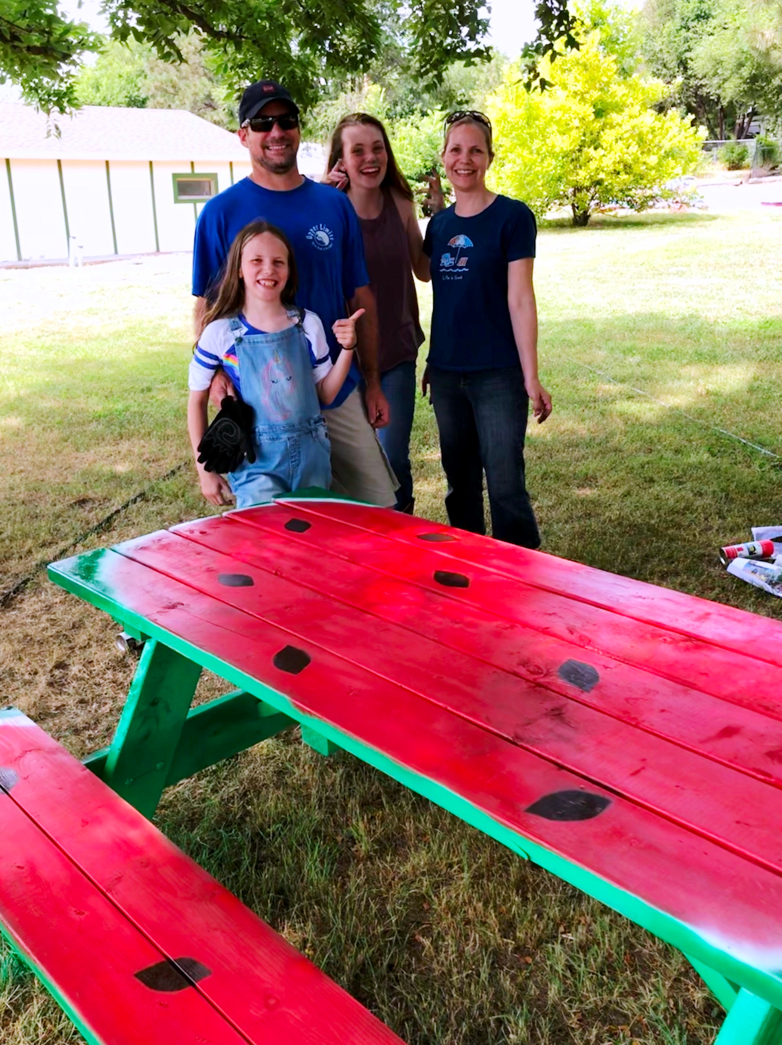 Awesome campers painted a picnic table! :-)