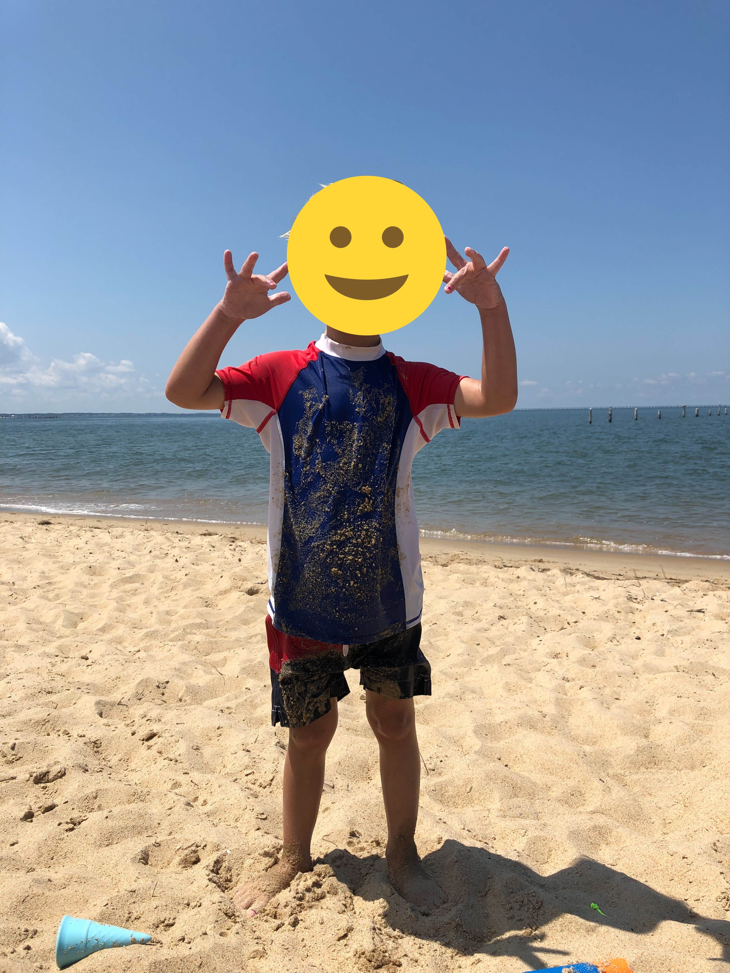 On the beach; great for small kids