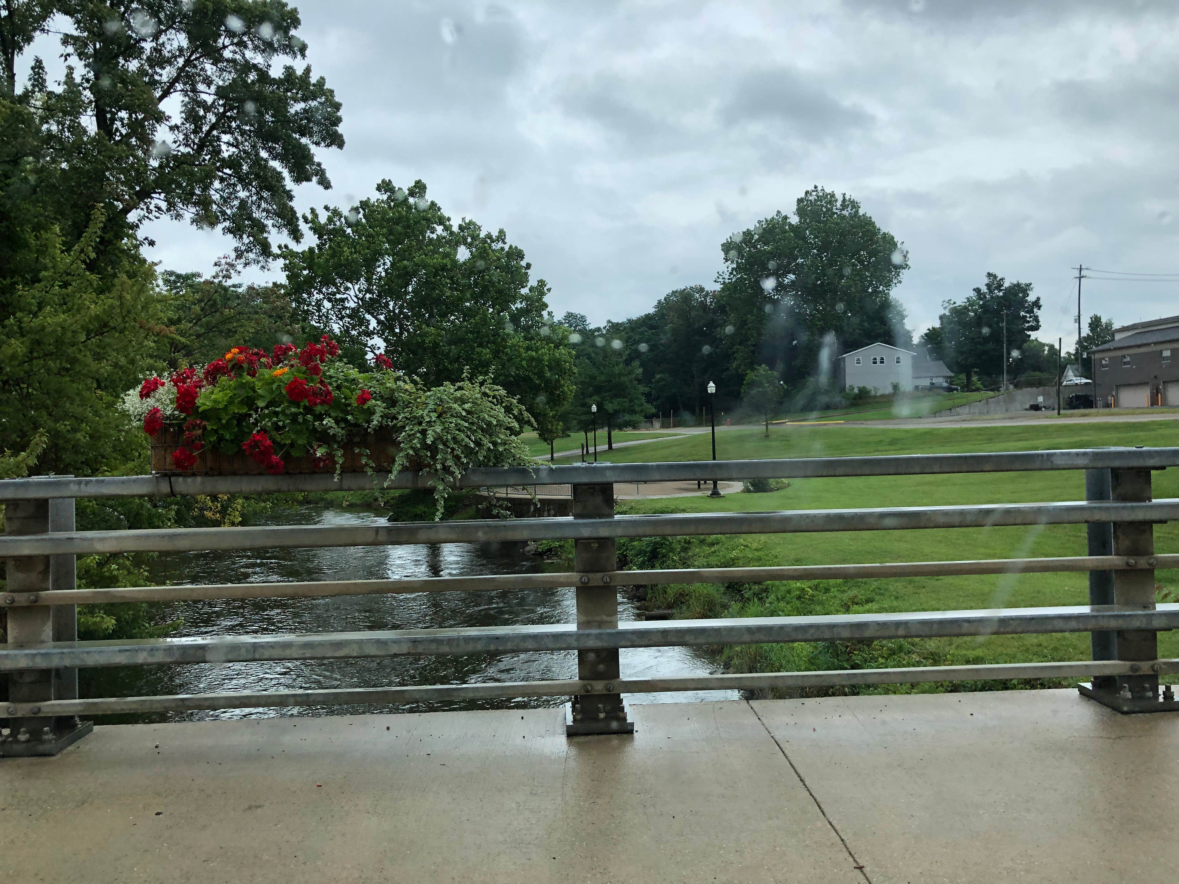 Walk into town and find the small river