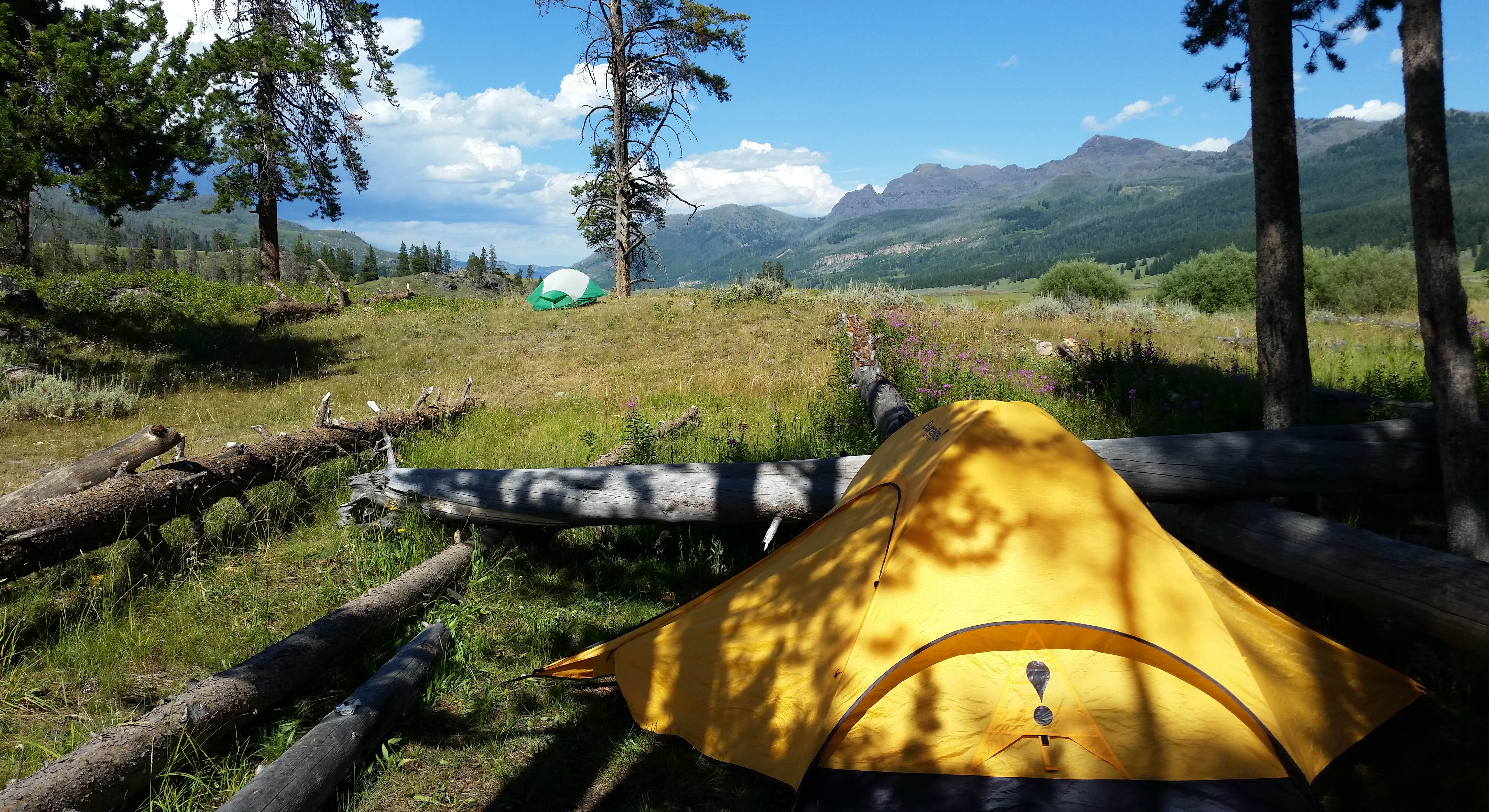 Camping in Yellowstone National Park in Wyoming