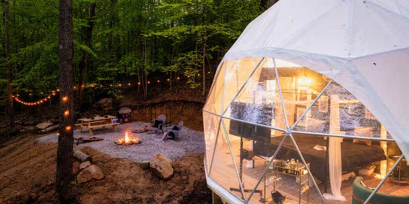 Camper submitted image from Lux Glamping, Fire Pit, Views near Big South Fork