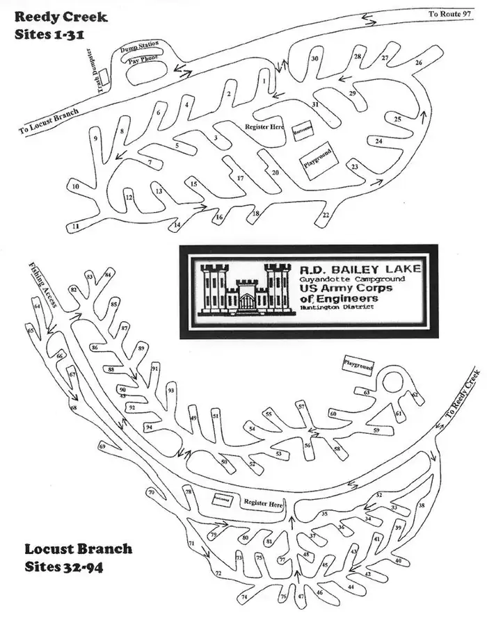 Camping near Backwoods Camping & RV Park: Guyandotte Campground — R.D. Bailey Lake, North Spring, West Virginia