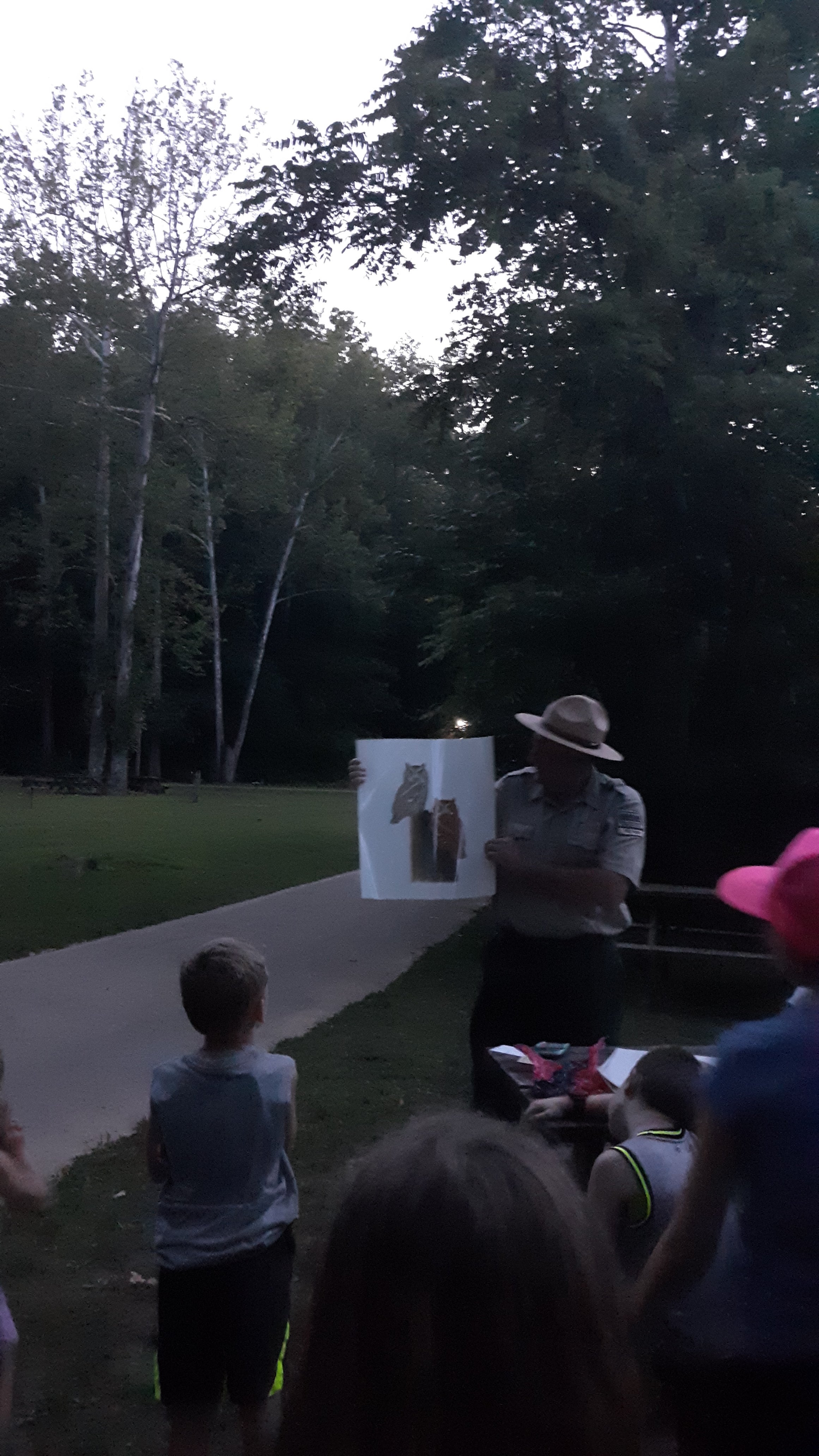 One of the many activities they offer throughout the year. We learned about owls and went on a nighttime nature hike.