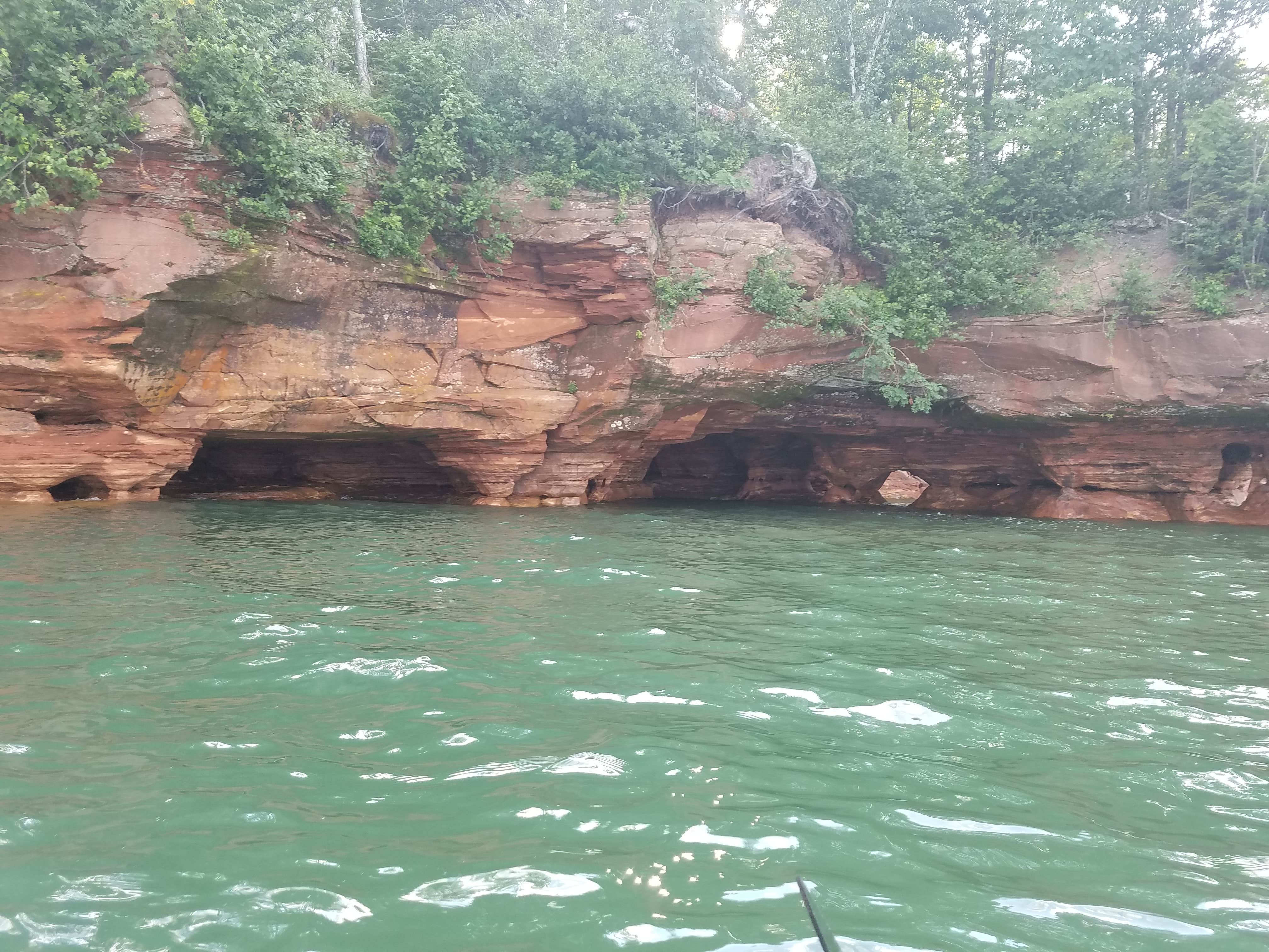 Views as you kayak or boat to the site