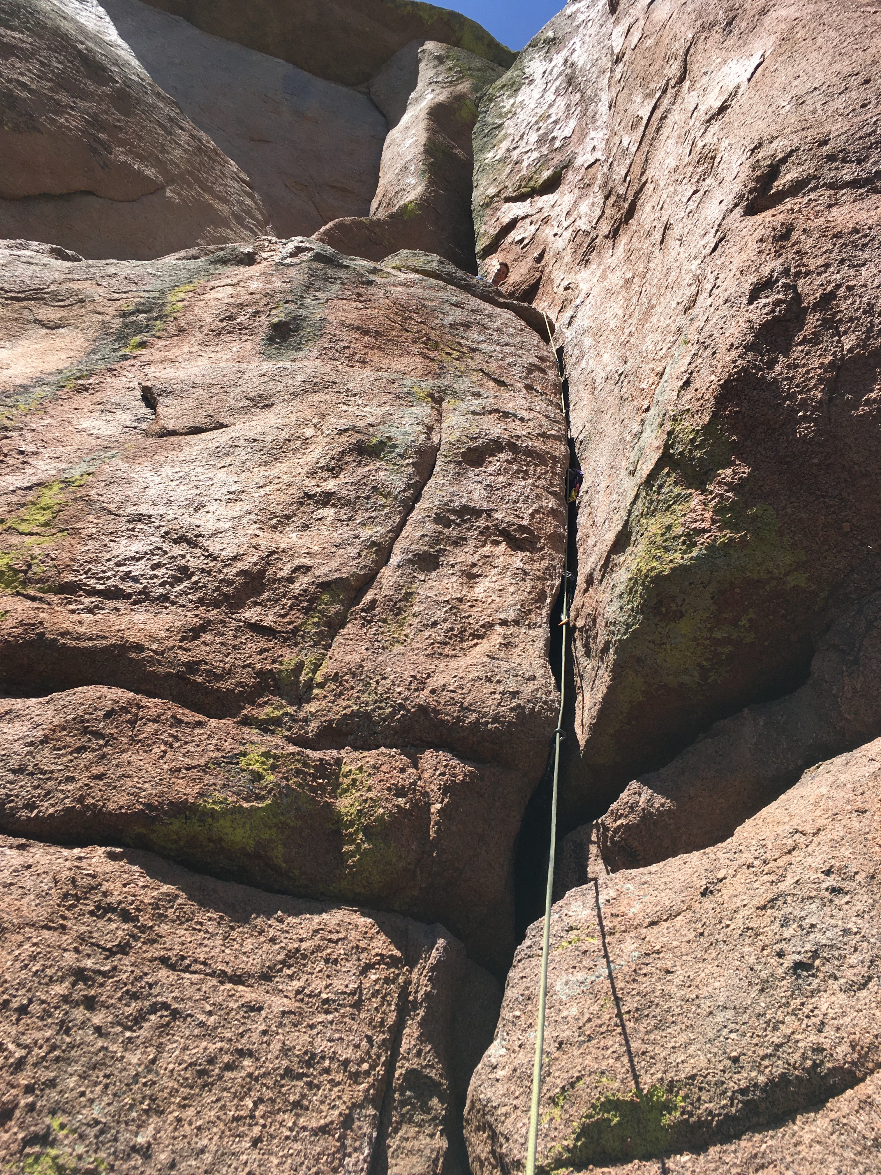 Climbing on one of the world-famous off-width rock climbing routes, within a 20 minute walk!