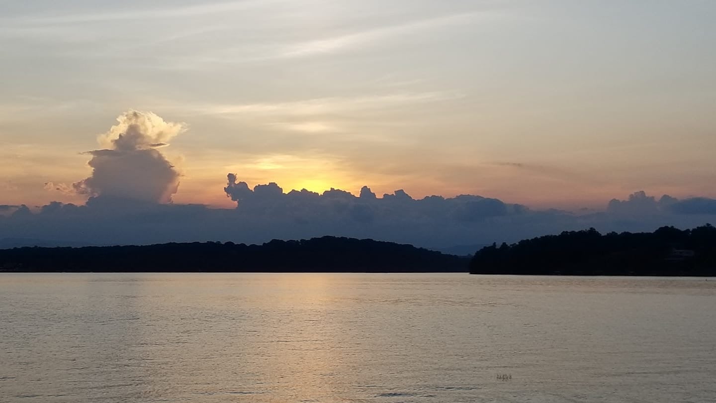Beautiful lake sunset