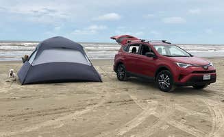 Andrea P.'s photo of tent camping at Follett’s Island Beach near South Houston, TX