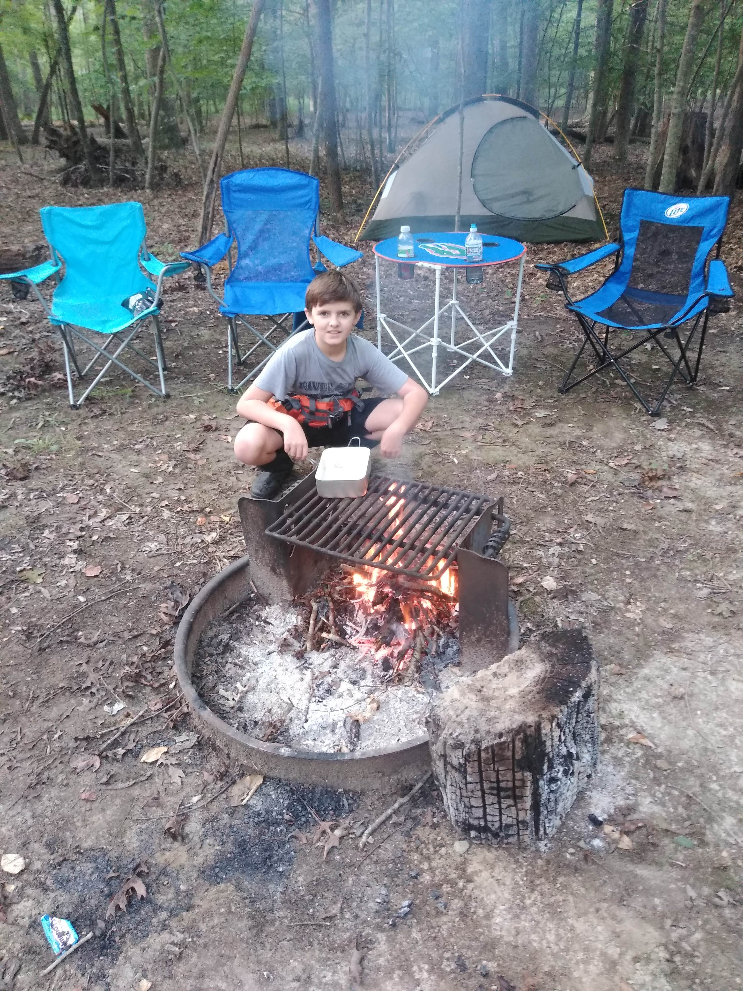 Jessica L.'s photo of tent camping at Old Stone Fort State Archaeological Park near Beersheba Springs, TN