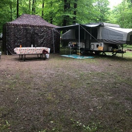 Camper and kitchen set up