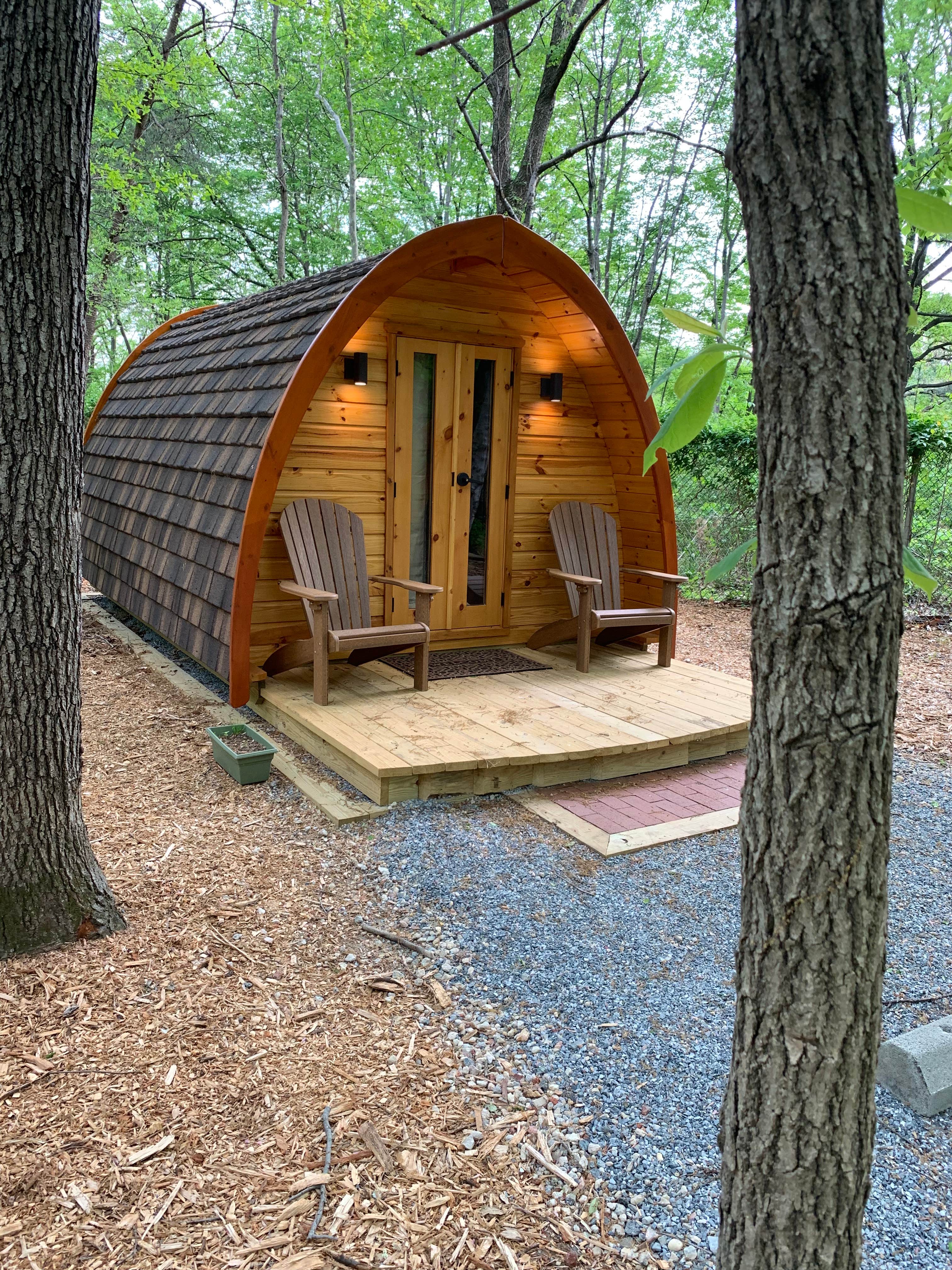 Cabins are available at the Cherry Hill Park