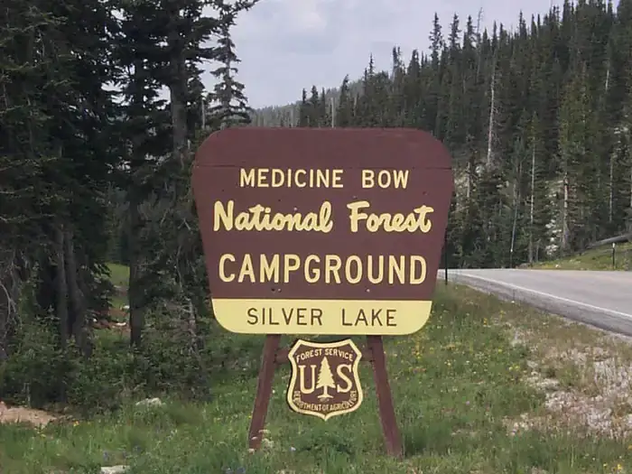Camping near Spruce Mountain Fire Lookout Tower: Silver Lake Campground, Centennial, Wyoming