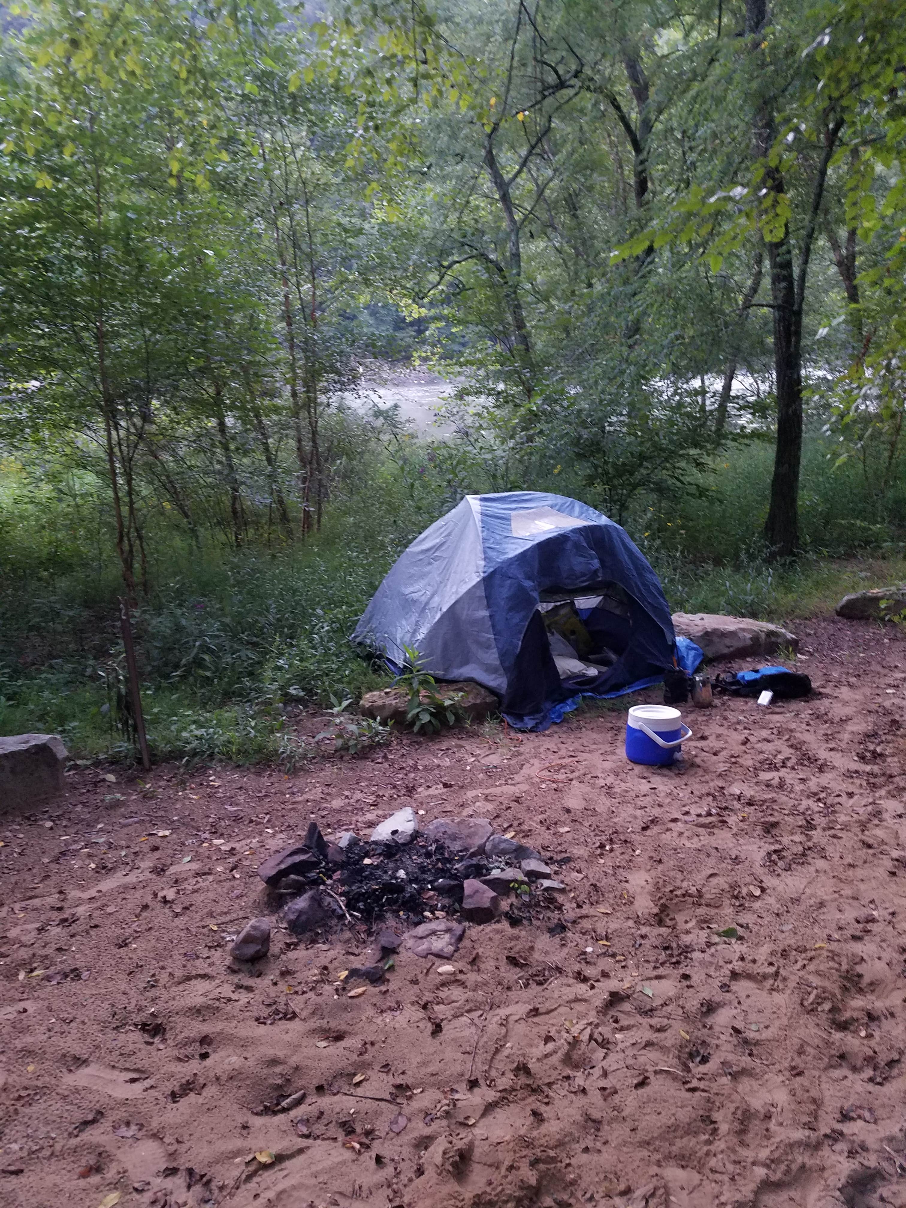 Thomas M.'s photo of tent camping at Stone Cliff Campground — New River Gorge National Park and Preserve near George Washington & Jefferson National Forest