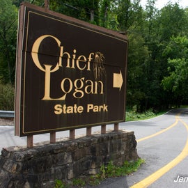 Entrance sign at Chief Logan State Park