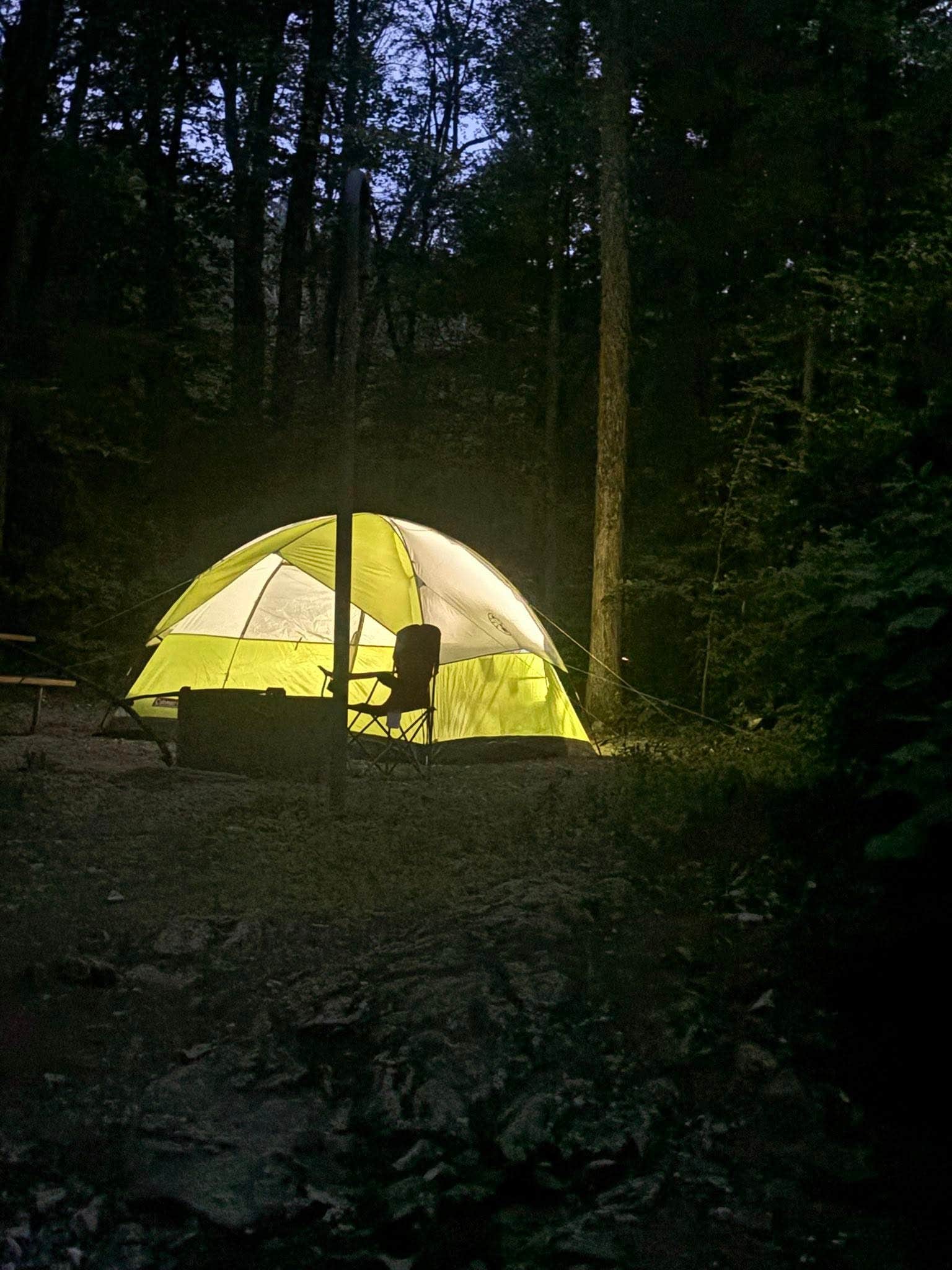 Nadine R.'s photo of tent camping at Jenny Jump State Forest near Tobyhanna, PA