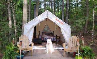 The Dyrt's photo of camping with pets at Tentrr Signature Site - Retreat on the Crooked River near Dixfield, ME